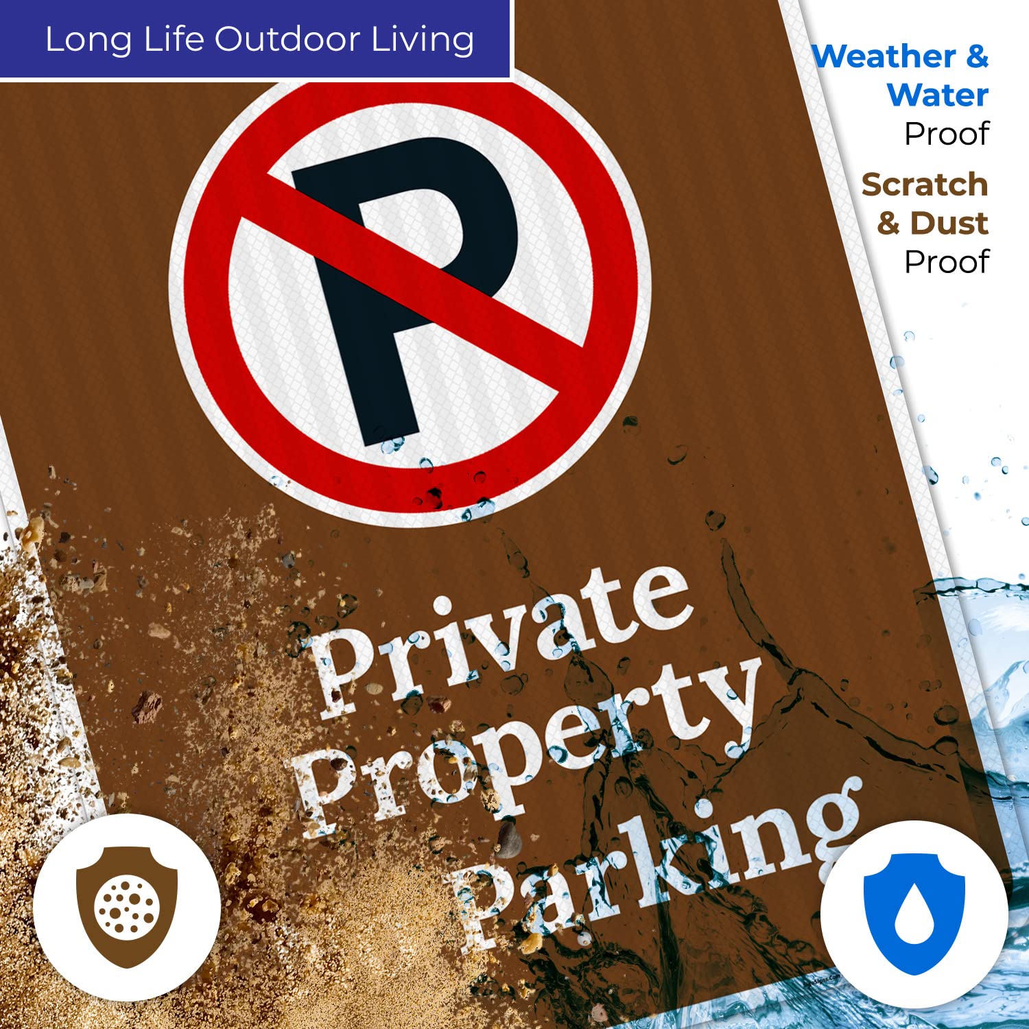 Private Property No Parking Sign - 24x30 Inches, 3M EGP Reflective .080 Aluminum, Fade Resistant, Made in USA - Ideal for Driveways, Parking Lots & Restricted Areas