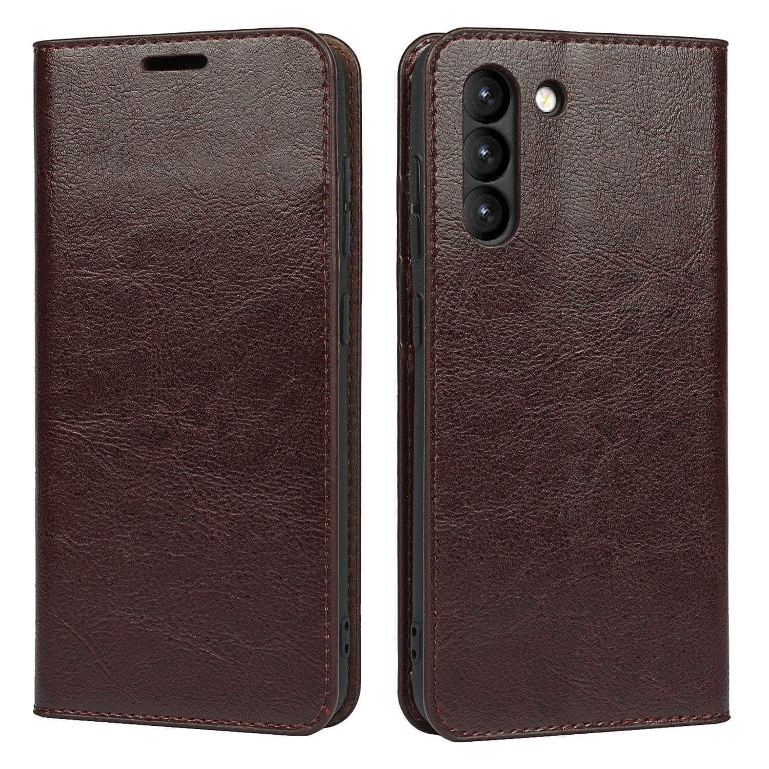 Genuine Leather Flip Cover for Samsung Galaxy S22 with Credit Card Holder - Slim Protective Phone Case for Everyday Use & Travel