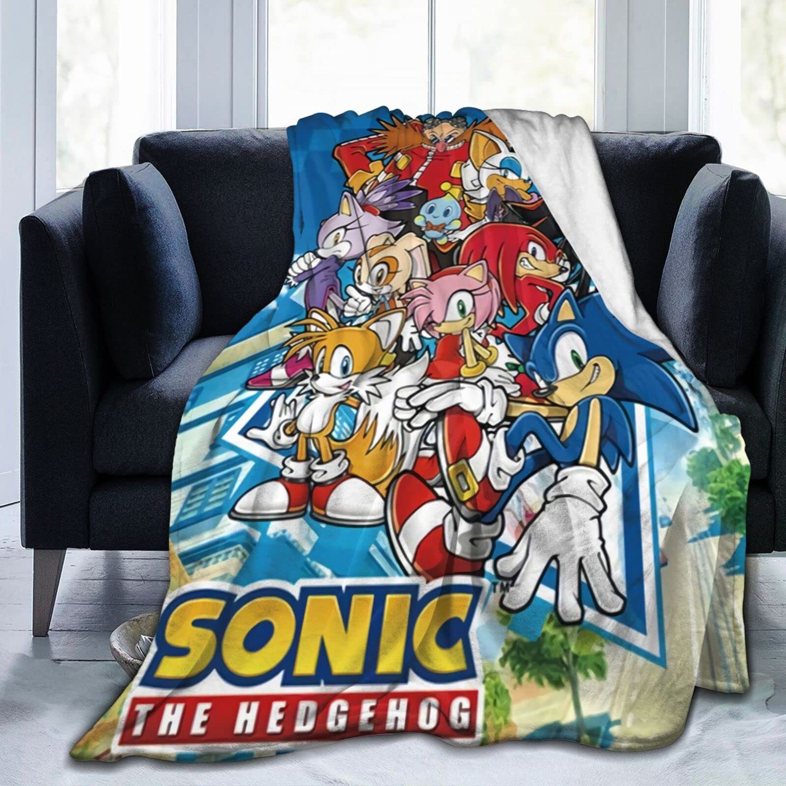 HUJIAN Ultra-Soft Cartoon Fleece Throw Blanket - Lightweight Micro Fleece Air Conditioner Blanket (80x60 inches) for Bed, Couch & Living Room - Perfect for Cozy Nights, Movie Time and Home Decor