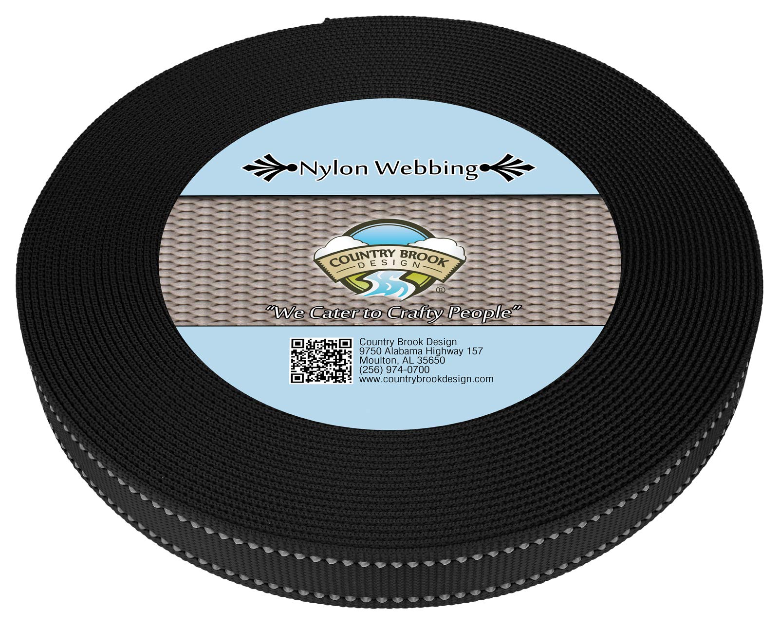 Country Brook Design - 3/4 Inch Reflective Nylon Webbing for Safety Gear, Pet Collars & Outdoor Equipment - High Visibility Straps for Nighttime Activities