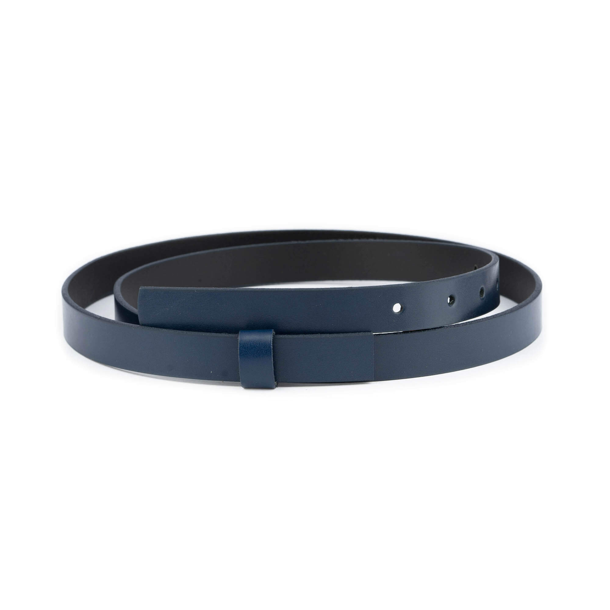 2.0 cm Dark Blue Leather Belt Strap Replacement for Dior Buckles - Women's Fashion Accessory for Jeans, Dresses & Office Wear
