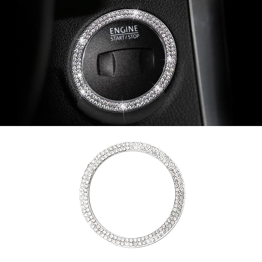 Sparkling LECART Ignition Button Ring for Volkswagen CC 2009-2017 - Bling Car Accessories Interior Upgrade for VW CC - Perfect for Night Driving & Luxury Interior Enhancement
