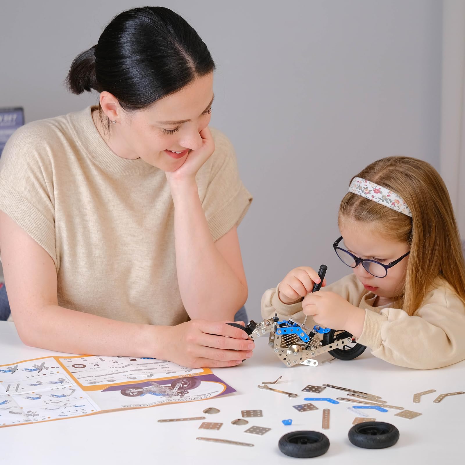 ITECRONH 140-Piece Metal Erector Set - STEM Motorcycle Building Kit for Kids Ages 8-12 & Adults, Educational Construction Toy for Teens 14+ - Perfect for Birthday Gifts, DIY Projects & STEM Learning Activities