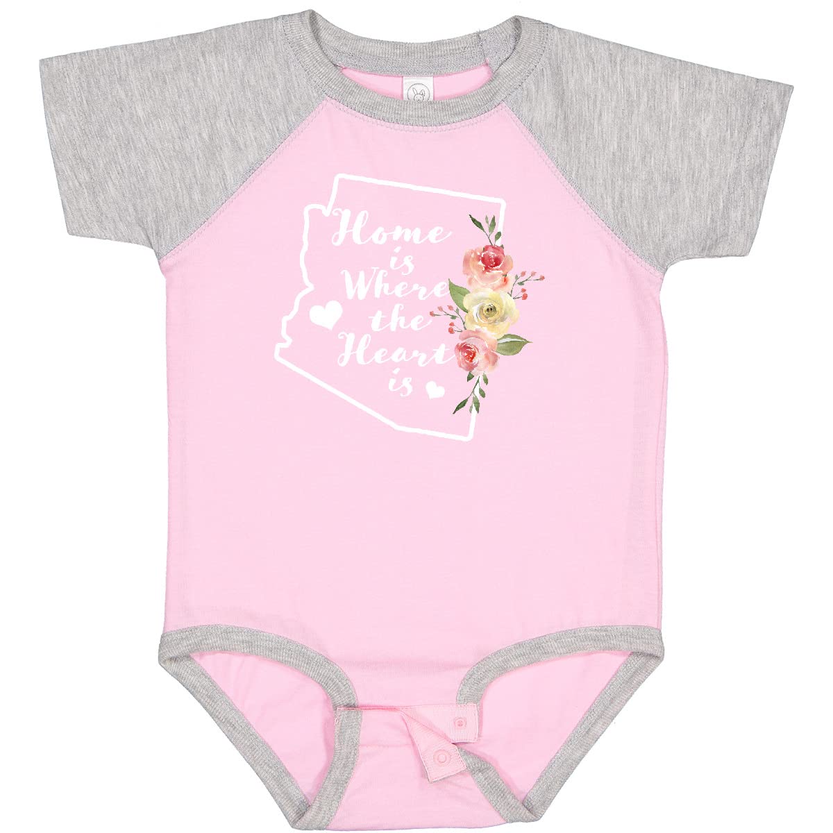 Inktastic Arizona Home is Where The Heart is Watercolor Baby Bodysuit - Soft Cotton Onesie for Newborns, Infants & Toddlers - Perfect for Family Photos, Holidays & Everyday Wear