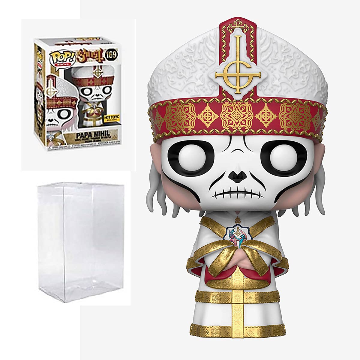 Ghost Pop! Rocks Papa Nihil Vinyl Figure #169 Hot Topic Exclusive - Includes Ecotek Pop Box Protector | Collectible Music Merchandise for Display & Protection