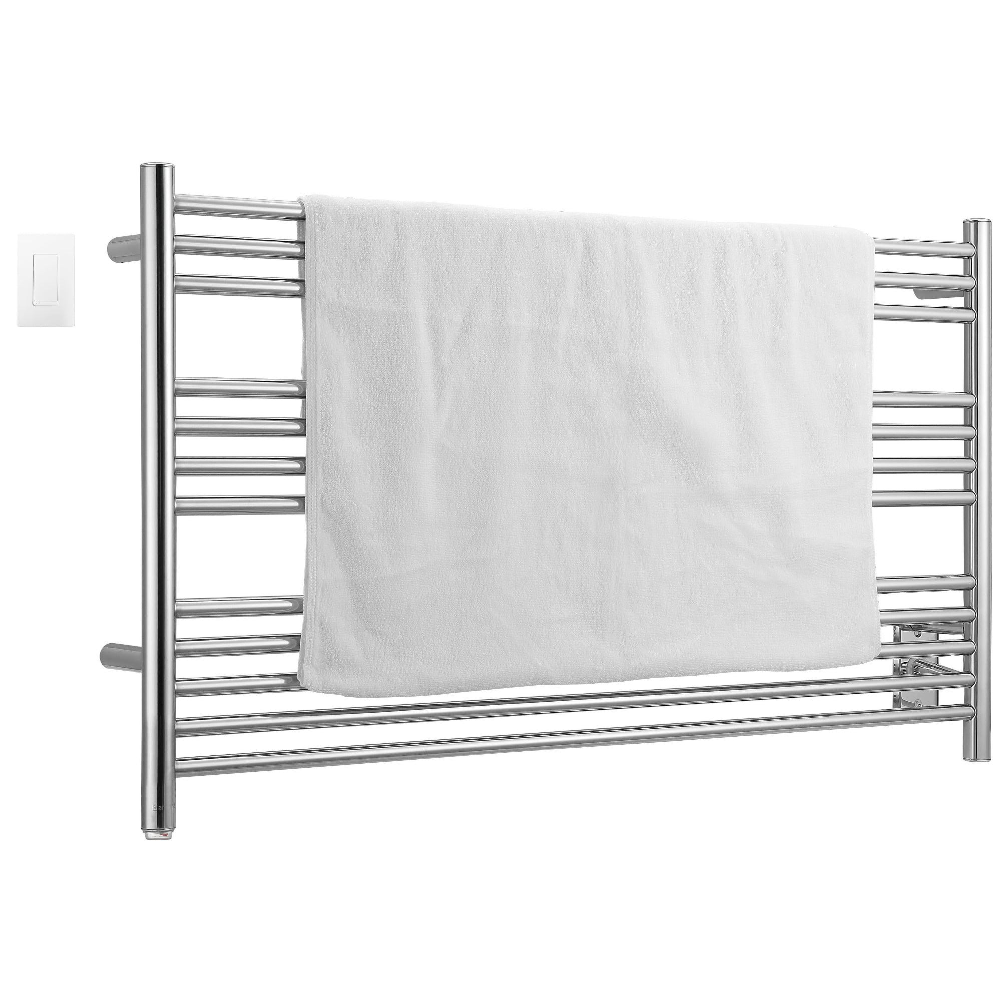 Ancona Amplia Dual 12 Bar Hardwired & Plug-in Chrome Towel Warmer with WiFi Timer - Perfect for Bathrooms, Spas & Luxury Homes