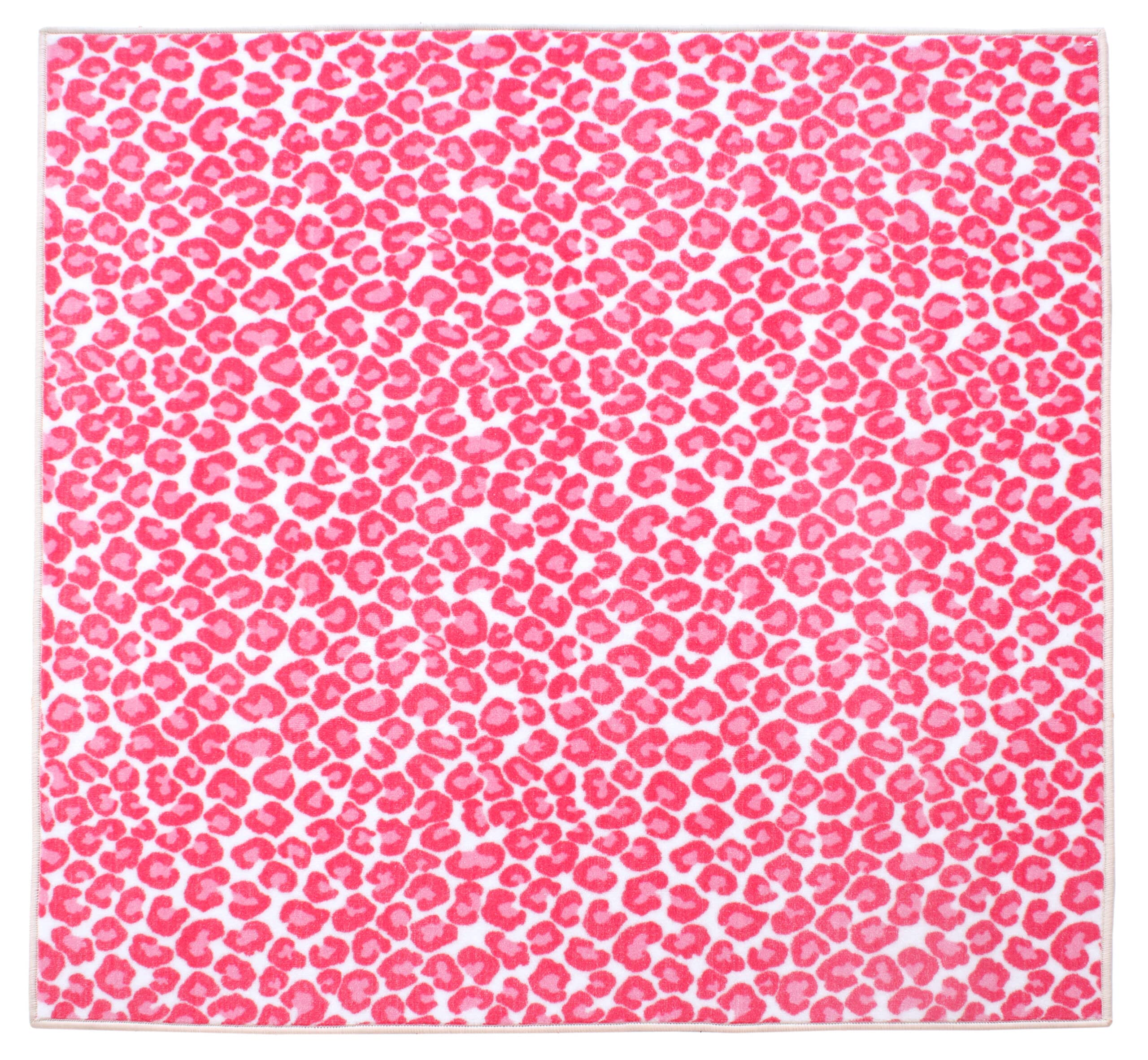 Cheetah Print Area Rug - Hang Loose Animal Print Indoor Rug 4'x4' Square, Soft Nylon Fabric for Living Room, Bedroom & Office Decor - Perfect for Workspaces, Seating Areas & Home Accent
