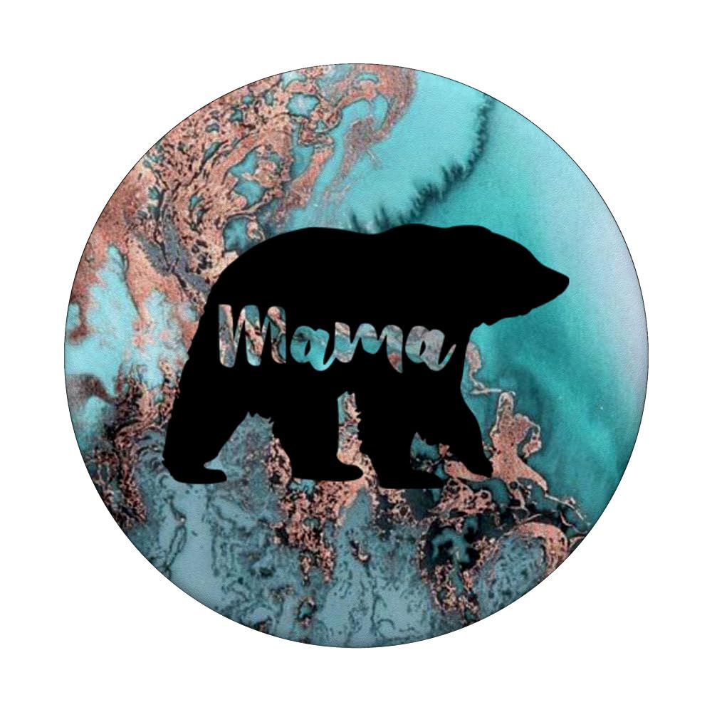 Teal Rose Mama Bear Watercolor PopSockets - Swappable Adhesive PopGrip for Phones & Tablets - Perfect for Moms, Gifts & Everyday Use