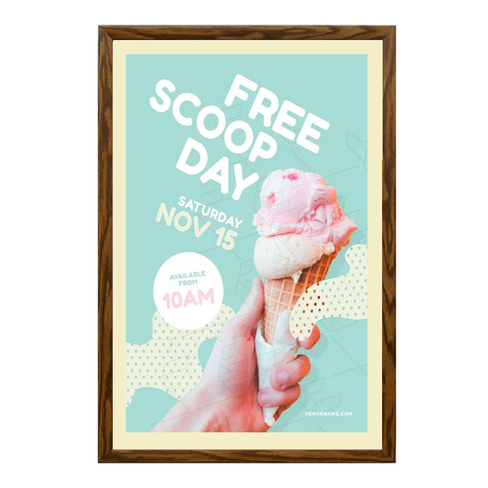 Premium 20x28 Designer Wood Snap Frames for Posters - 2 Wide Matboard Included - Perfect for Home Decor, Office Displays & Art Gallery Exhibitions