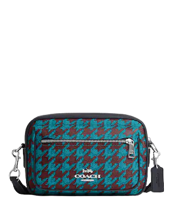 Coach Elias Crossbody Bag with Houndstooth Print - Stylish Shoulder Purse for Women, Perfect for Work, Travel & Everyday Use