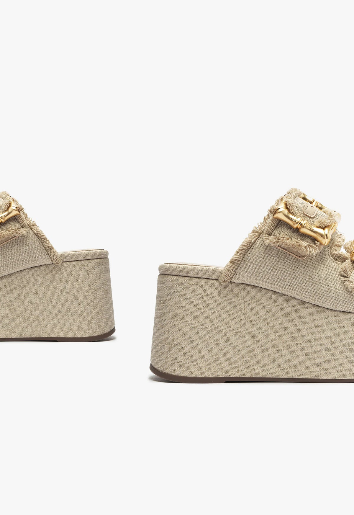 Enola Flatform Linen Sandals for Women - Comfortable Summer Slide Sandals with Arch Support | Perfect for Beach, Vacation & Casual Outfits