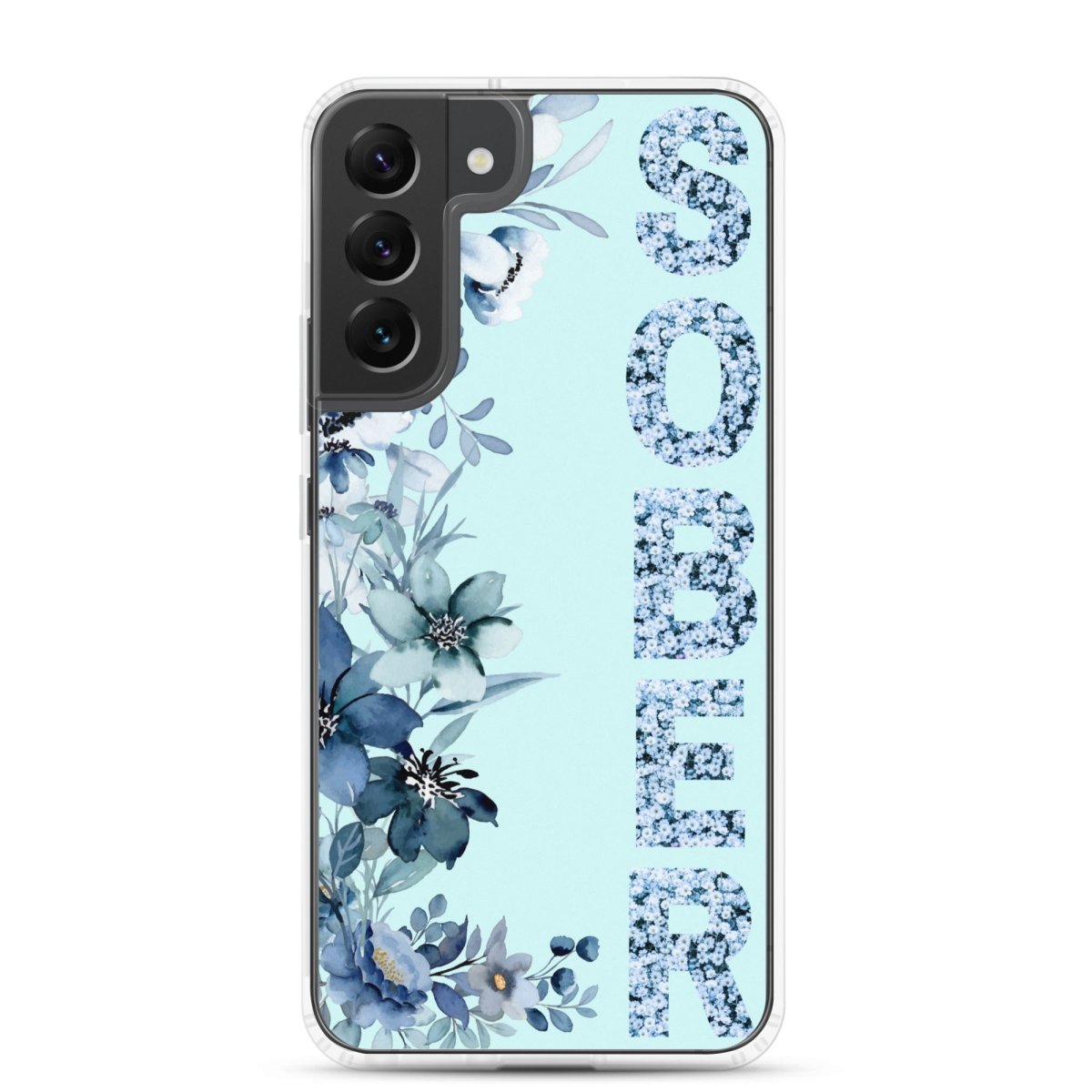 SOBER Blue Chinoiserie Samsung Phone Case - Clear Floral Design Protective Cover for Samsung Galaxy | Perfect for Everyday Use, Office & Travel