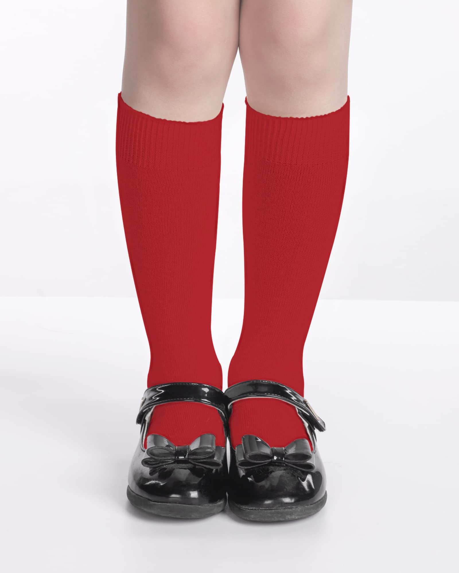 BOOPH Kids Knee High Socks for Boys & Girls - School Uniform Socks, Mid Calf Socks for Ages 3-14 Years - Perfect for School, Sports & Everyday Wear