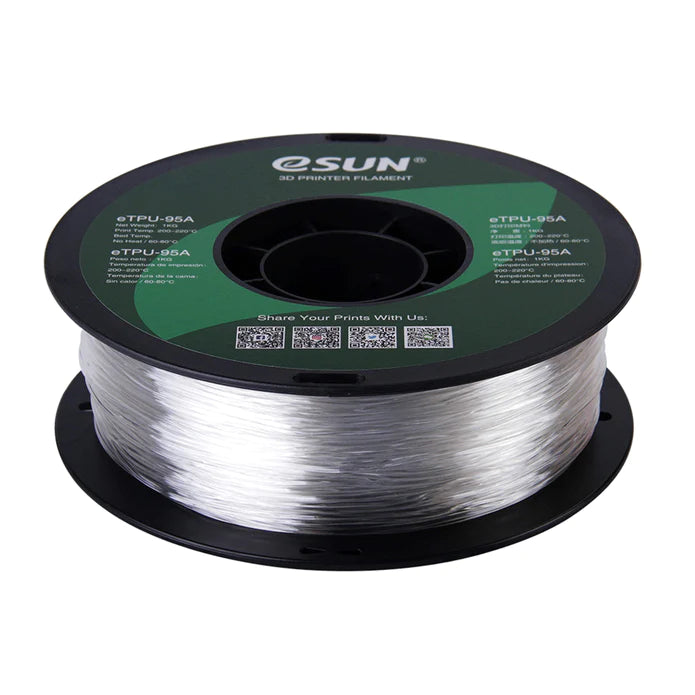 eSun TPU 95A Flexible 3D Printing Filament 1.75mm 1kg Roll - High Strength, Durable & Flexible Material for Professional 3D Printers - Perfect for Phone Cases, Wearables & Industrial Prototypes