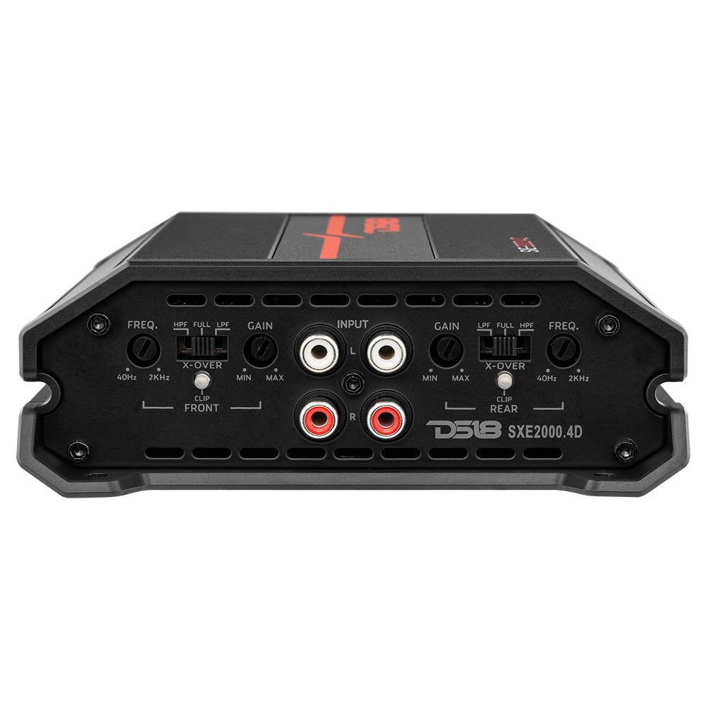 SXE Class D 4 Channel Car Amplifier - 4 x 100W RMS @ 4 Ohm, 2000W Max Power - High Performance Audio Amp for Car Stereo, Truck, SUV, Boat Audio System Upgrade