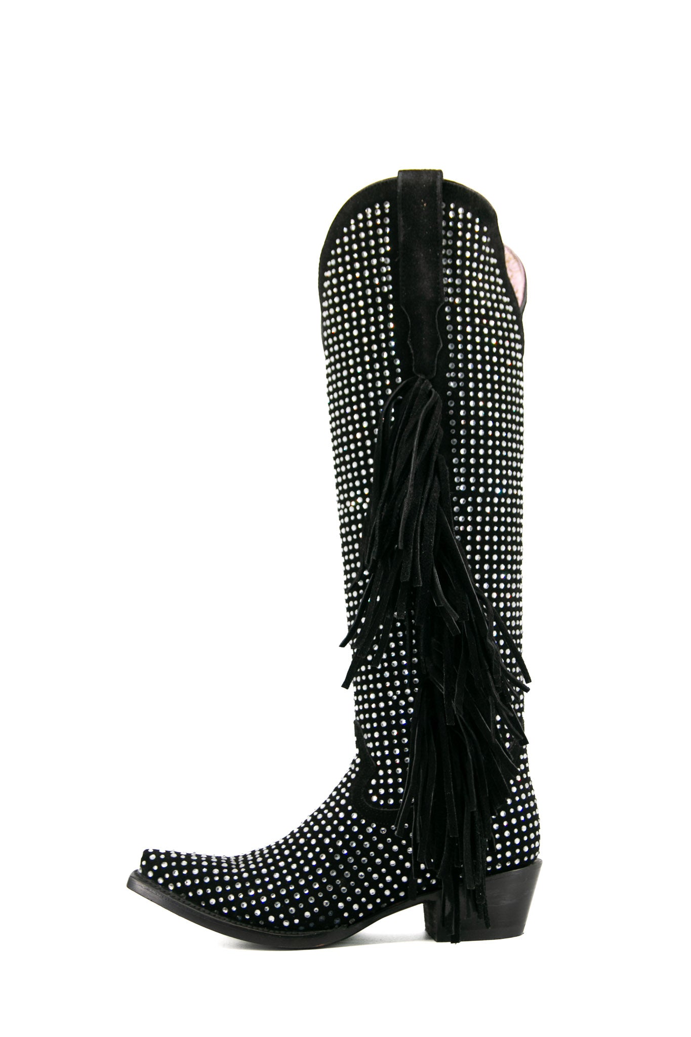 Vegas Sparkles Rhinestone Fringe Cowgirl Boots - Western Tall Snip Toe Boots for Women | Perfect for Country Concerts, Line Dancing & Rodeo Events