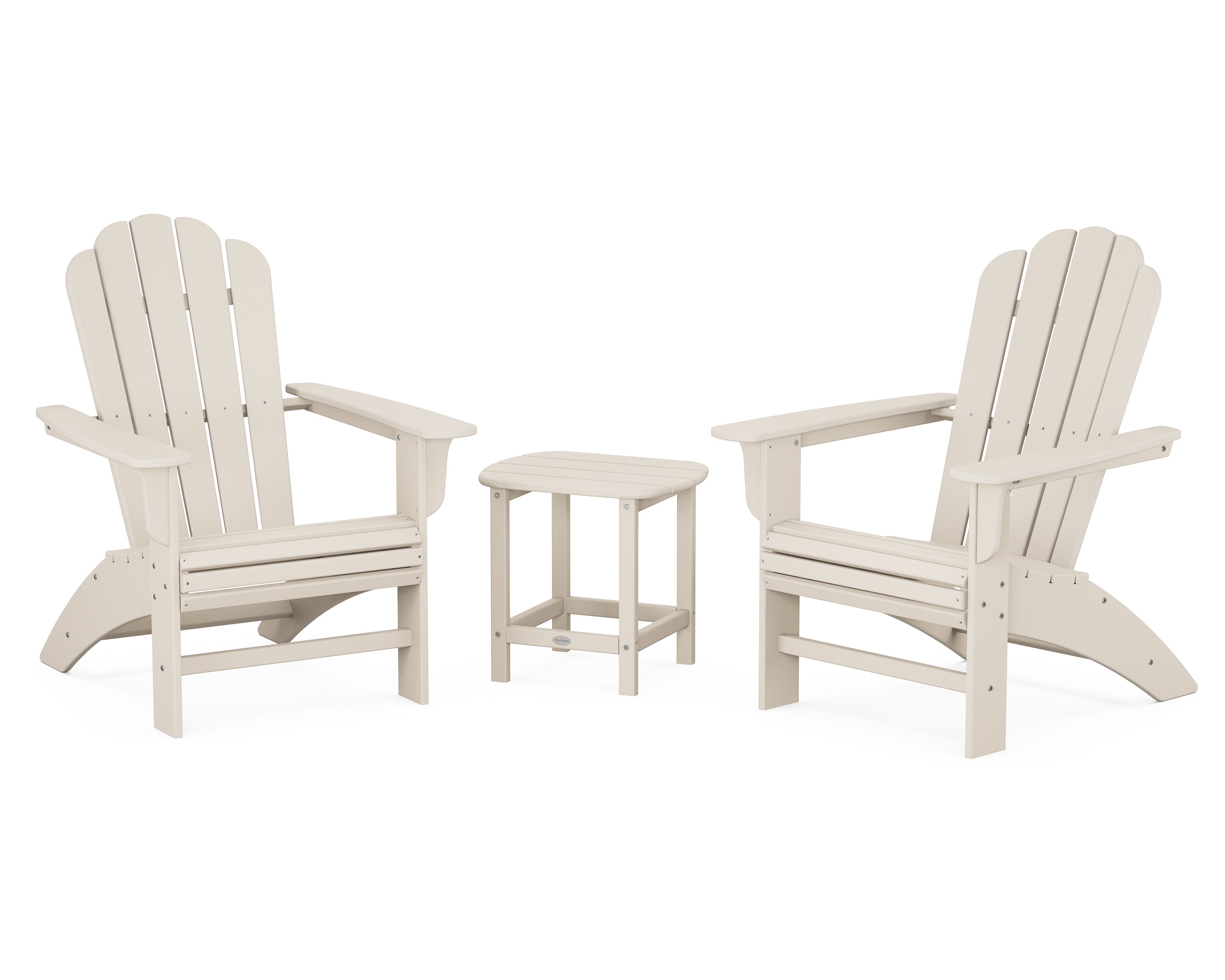 POLYWOOD Country Living Cottage Curveback Adirondack Chair 3-Piece Outdoor Patio Set - Perfect for Garden, Poolside & Backyard Relaxation