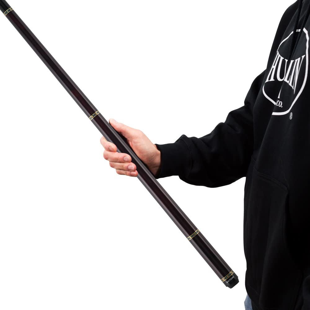 VAL24 Value Series Pool Cue - 58 Inch Professional Billiard Stick with 13mm Boar Skin Tip & Hard Maple Shaft - Dark Chocolate Finish with Silver Rings - Perfect for Home Game Rooms, Bars, and Competitive Play