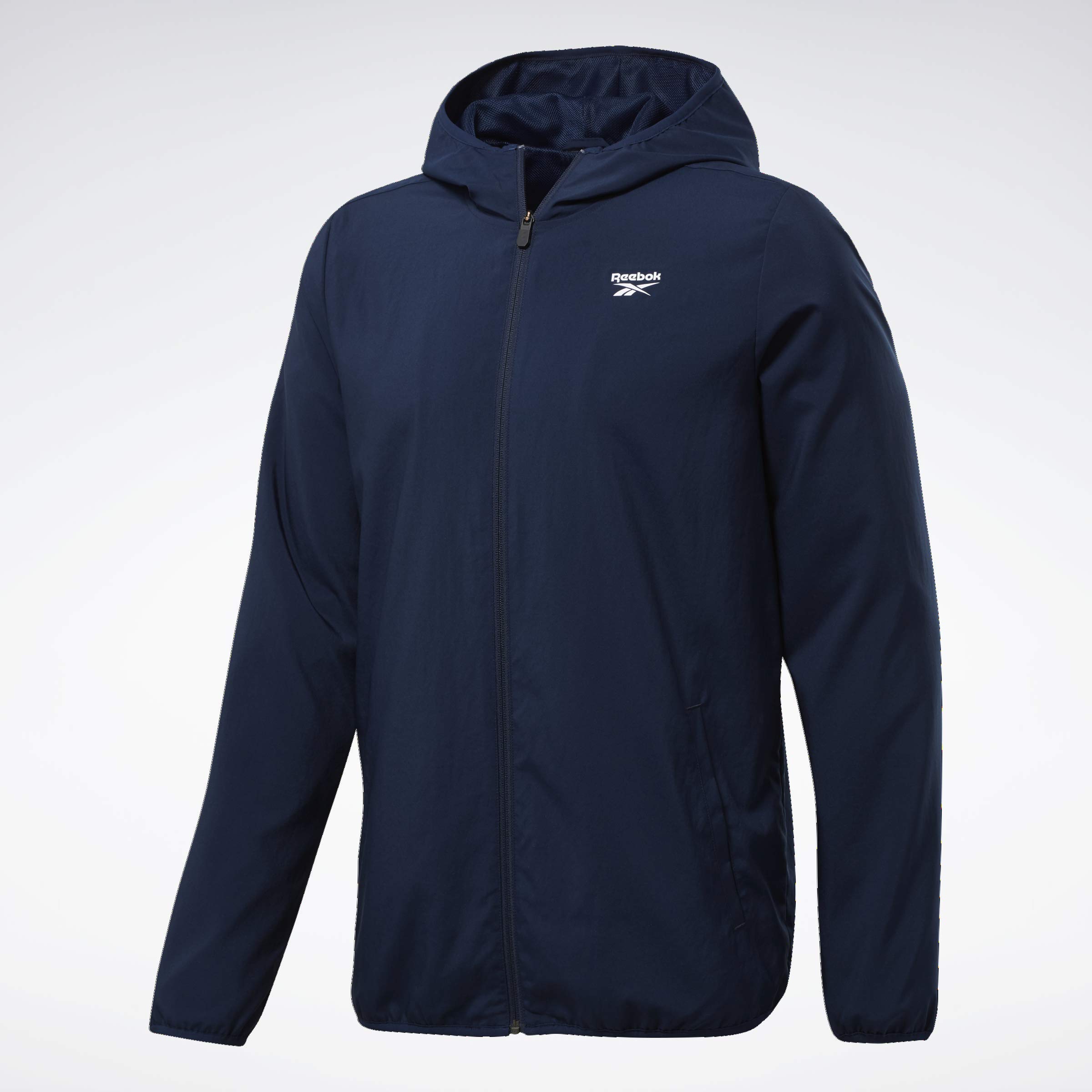 Reebok Men's Training Essentials Woven Jacket - Lightweight Workout Jacket for Gym & Running - Breathable Athletic Outerwear for Men's Fitness & Training