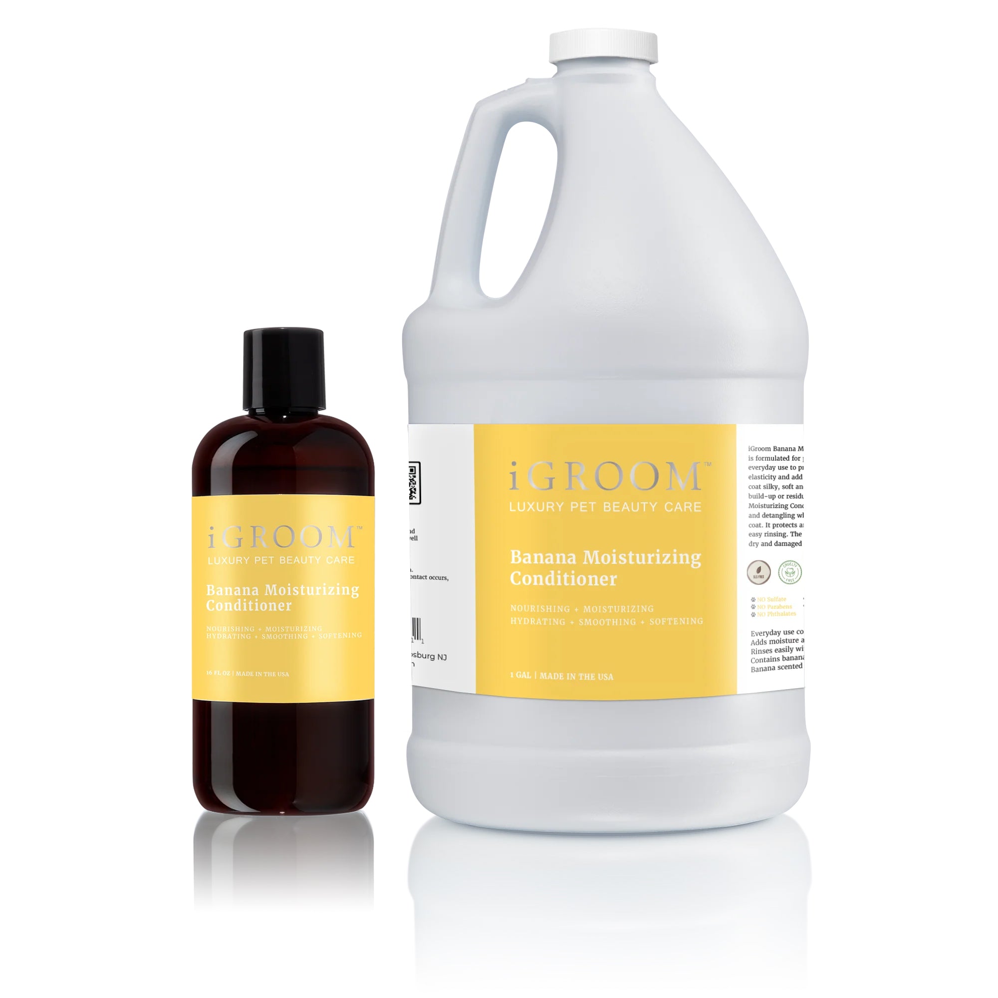 iGROOM Banana Conditioner for Dogs - Moisturizing & Detangling Dog Hair Care (8oz & 16oz) - Perfect for Bath Time & Grooming Sessions
