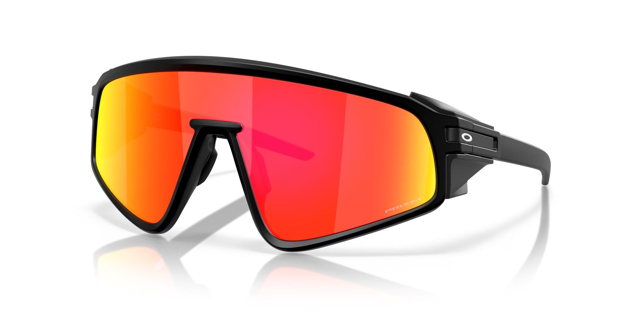 Oakley Latch Panel Matte Black Sunglasses with Prizm Ruby Lens - Stylish UV Protection for Running, Cycling & Outdoor Sports