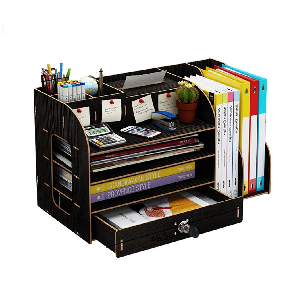Metal File Storage Cabinet with Safety Lock - Office Filing Cabinet for Documents & Folders - Available in Walnut, White Maple, Black & Pink (Black) - Perfect for Home Office, Business & School Organization