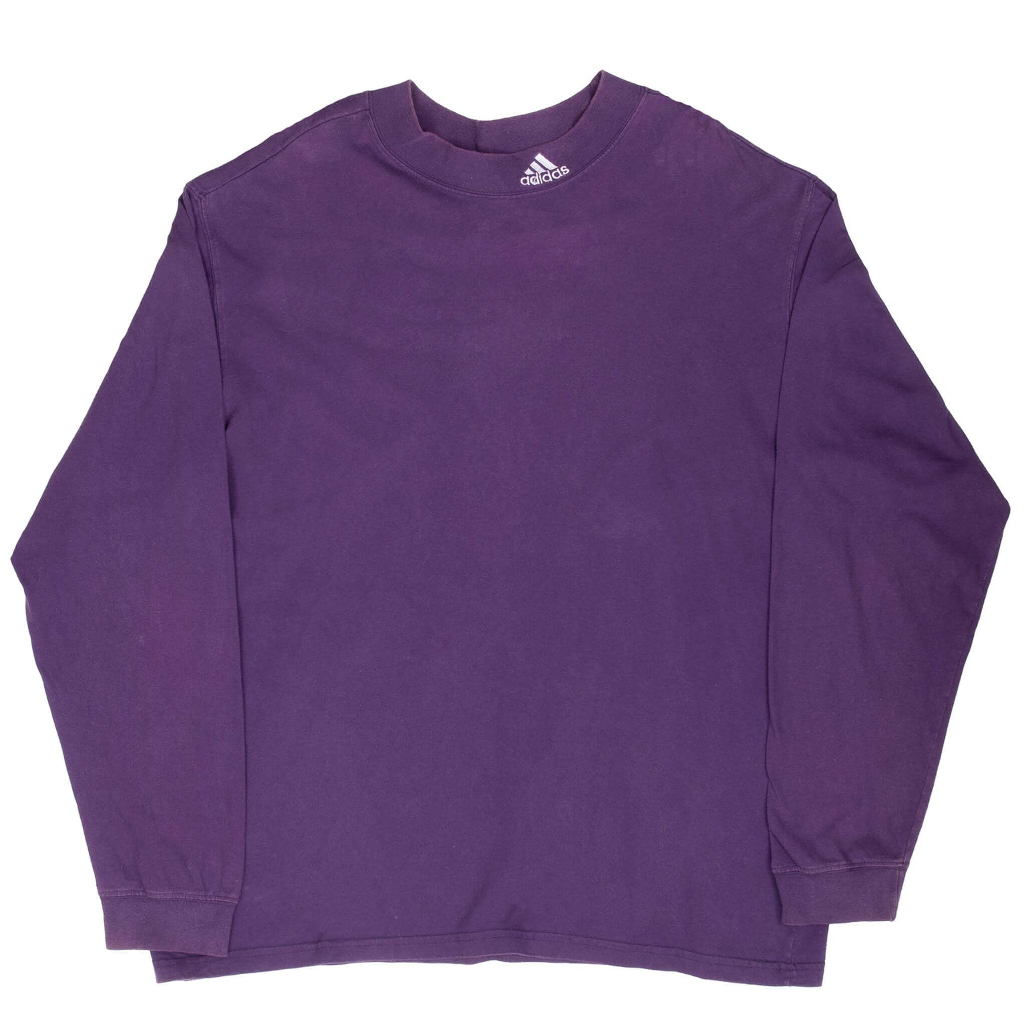 Vintage Adidas Long Sleeve Purple Turtleneck Tee Shirt - 1990s Retro Style, 2XL, Made in USA - Perfect for Casual Wear, Street Fashion & 90s Nostalgia