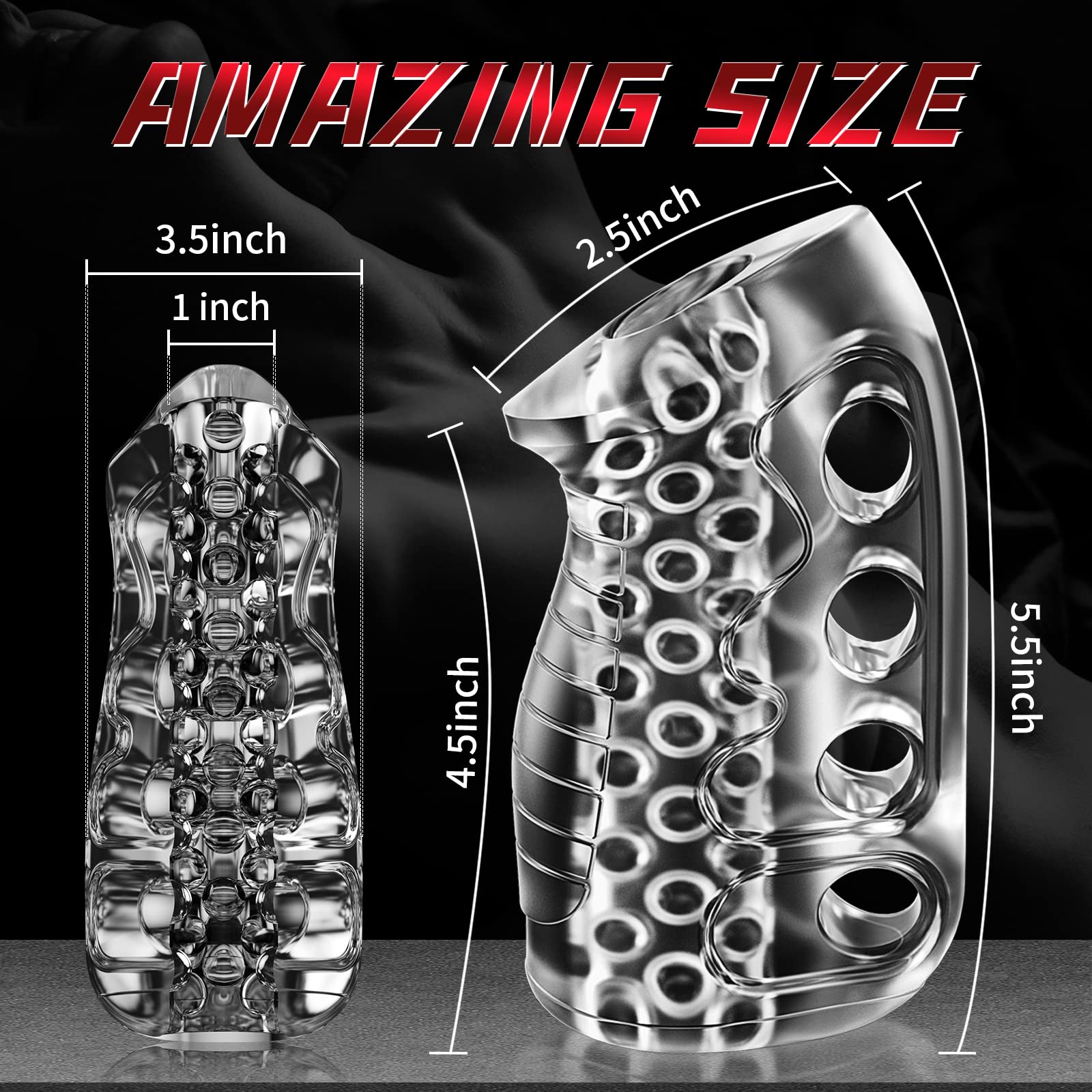 Premium Transparent Male Masturbator - Soft TPE Pocket Pussy Stroker Cup with Realistic Vagina Texture & Stretchy Channel | Open-Ended Penis Trainer for Men | Discreet Solo Pleasure & Stamina Training at Home