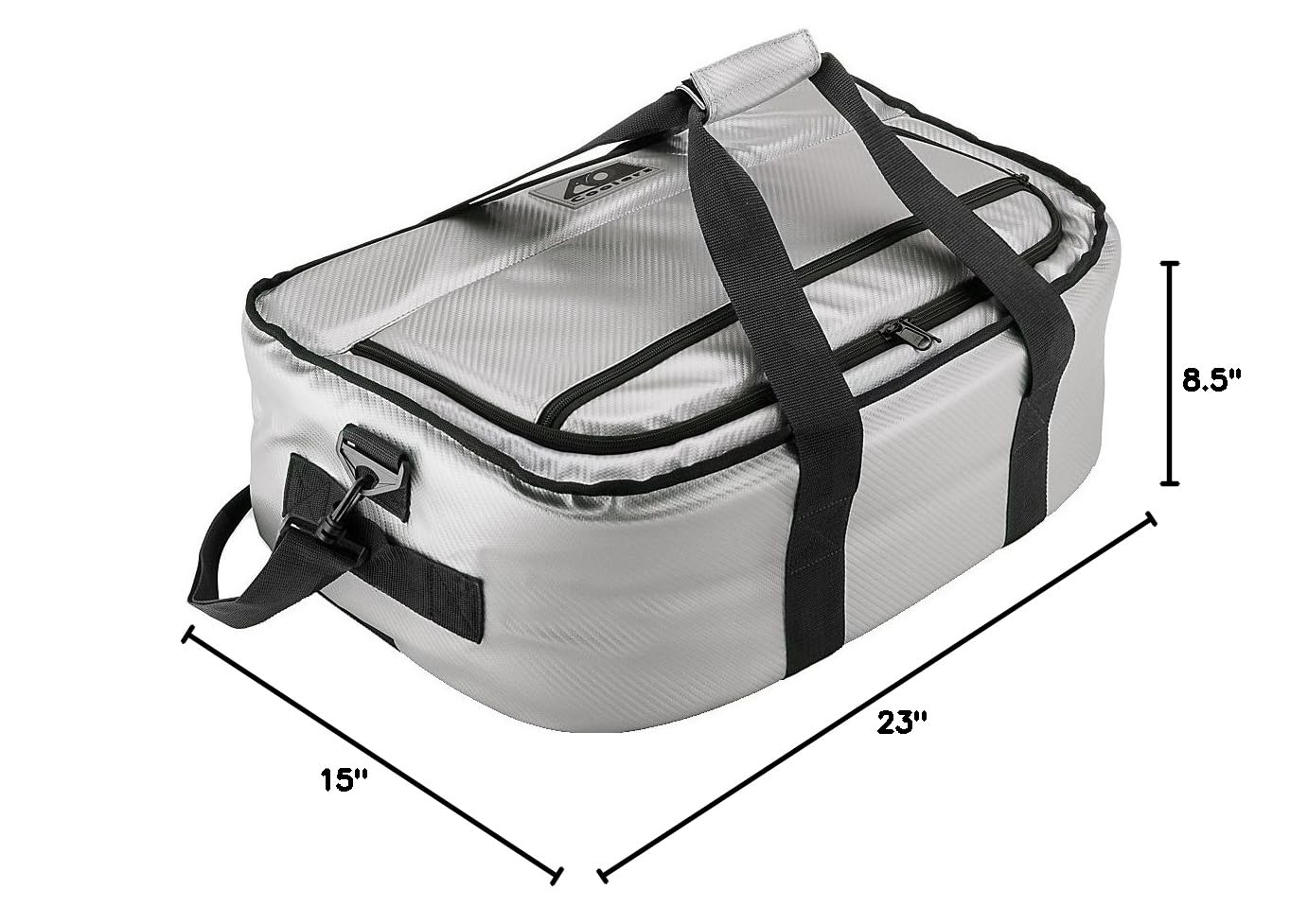 AO Coolers Stow N' Go Leakproof Cooler with High-Density Insulation - Keeps Ice for 24 Hours, 38 Pack (Carbon Silver) - Perfect for Camping, Beach Trips, Picnics & Outdoor Adventures