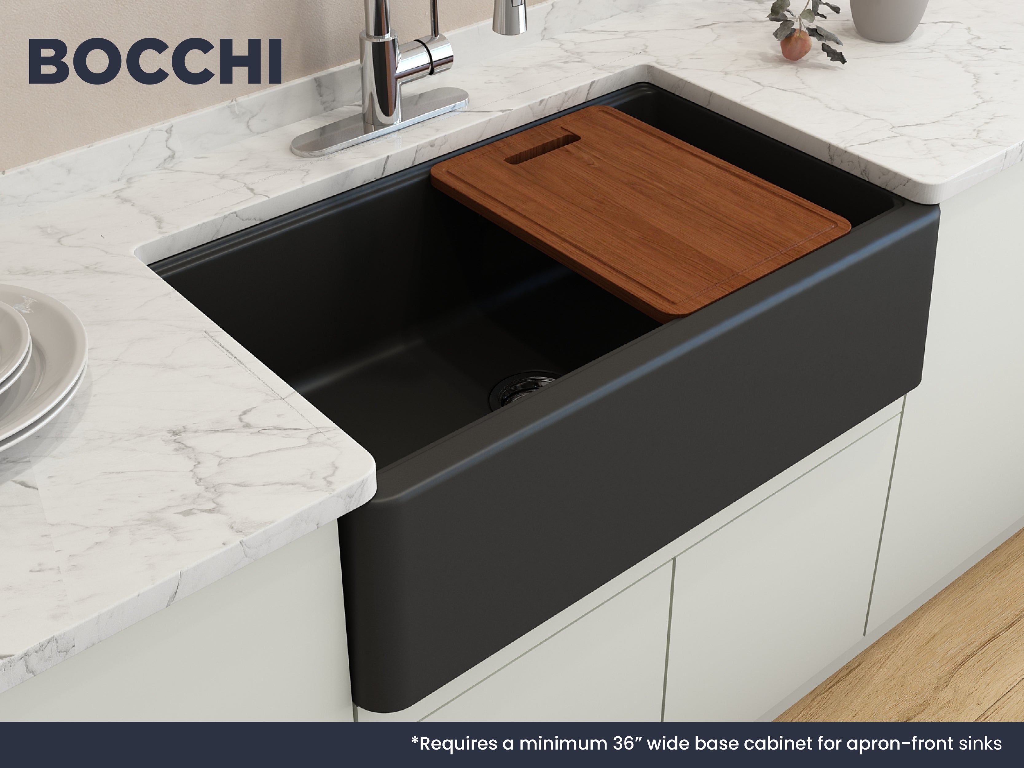 Premium Matte Black Apron Front Workstation Granite Composite Kitchen Sink - Durable & Stylish for Modern Farmhouse & Commercial Kitchens