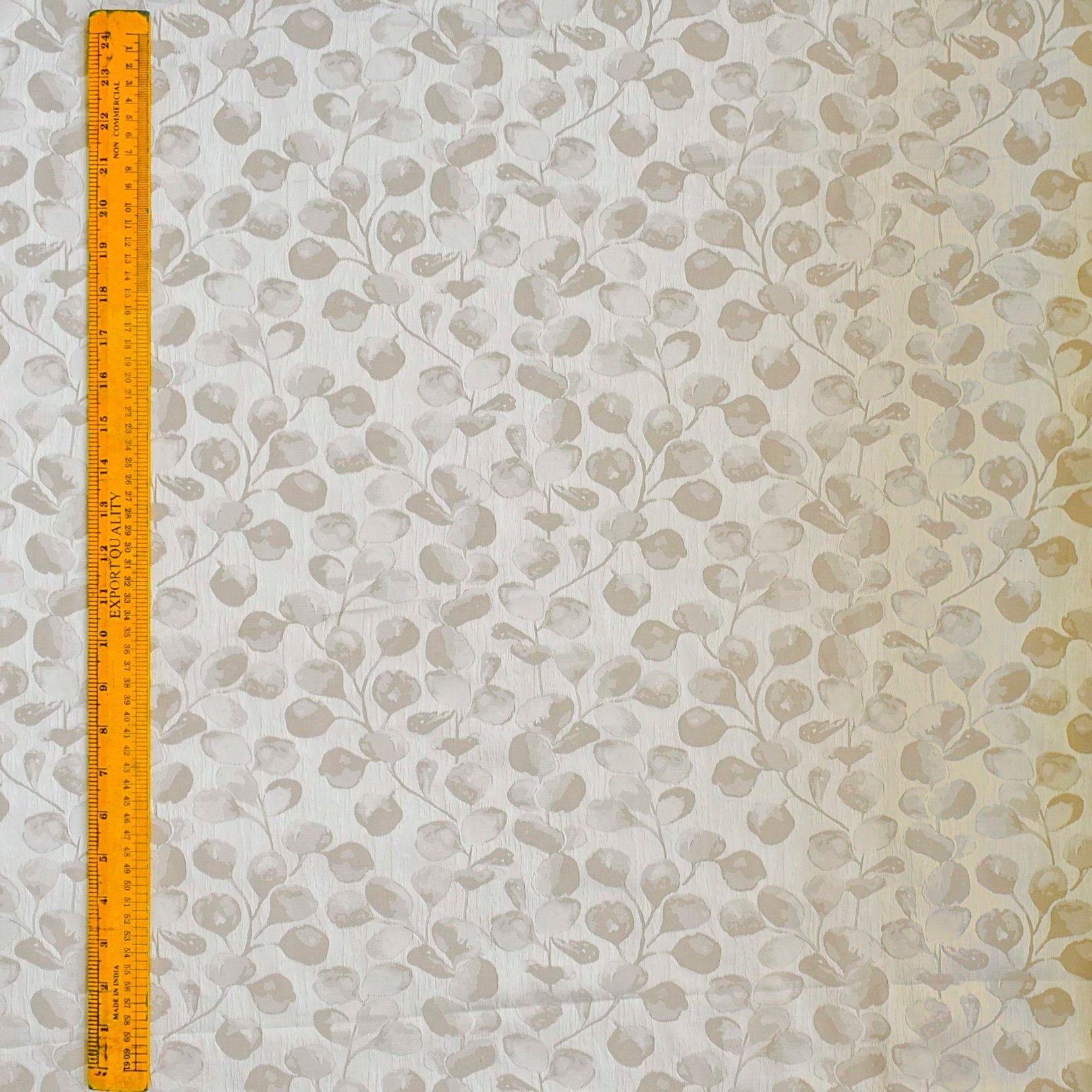 Beige Floral Jacquard Weave Curtain Panels - Elegant Window Treatments for Living Room & Bedroom Decor