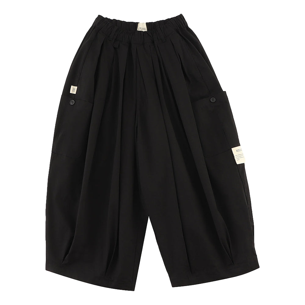 ASUSL Patch Pockets Balloon Pants - Black | Trendy High Waisted Wide Leg Pants for Women | Perfect for Casual Wear, Street Style & Fashion Outfits