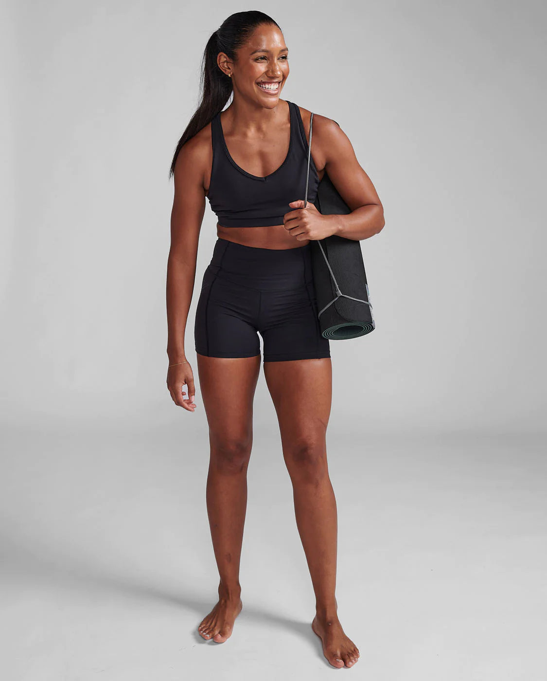 Soft Touch High Rise Shorts for Women - Black - Comfortable & Stretchy Workout Shorts for Yoga, Running, and Lounge Wear