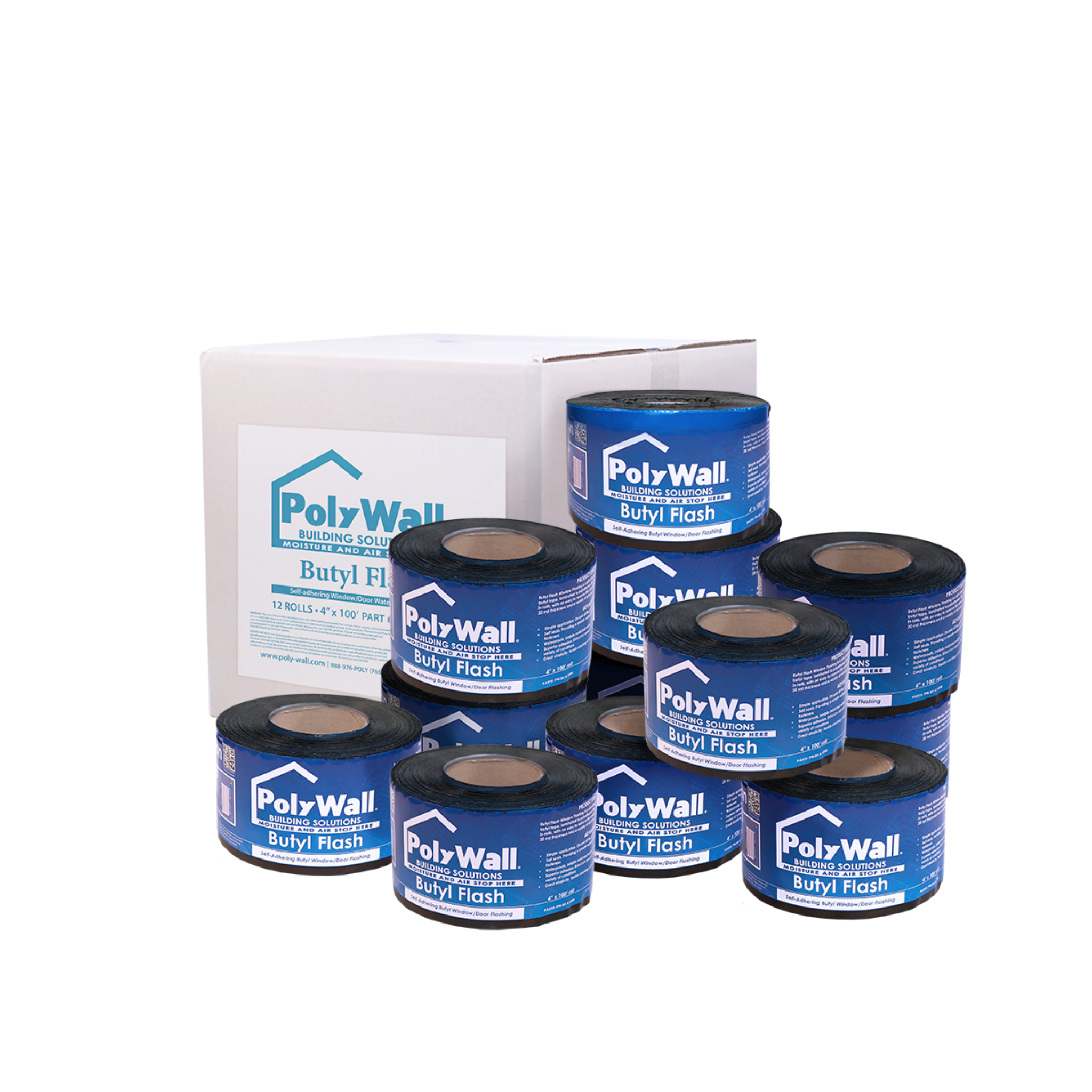 PolyWall Butyl Flash Window Flashing Tape 4”x 100’ Roll - Waterproof Sealant for Windows, Doors & Roofs - DIY Home Repair & Construction Weatherproofing Solution