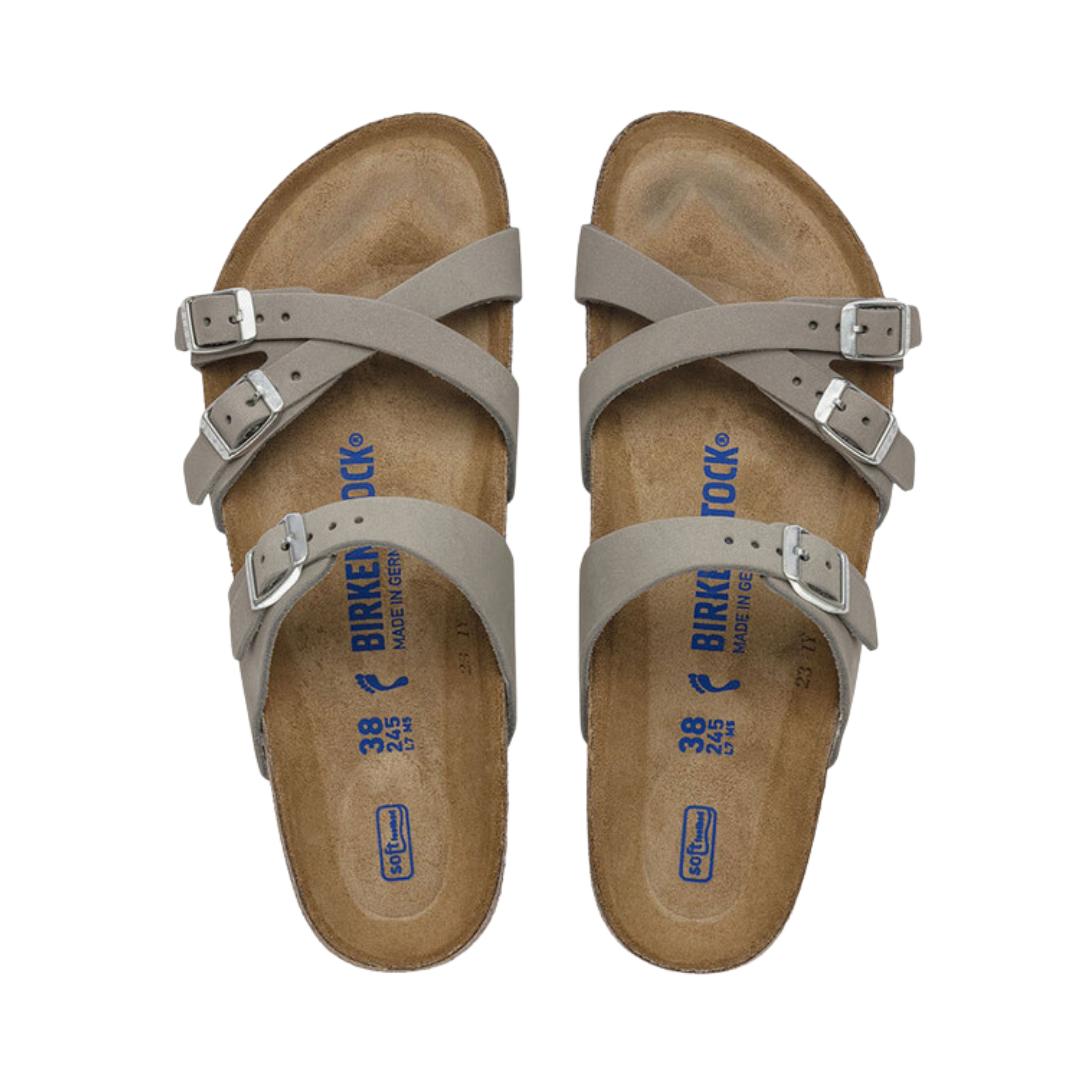 Women's Franca Soft Footbed Sandals - Nubuck Leather Comfort Shoes in Dove Grey | Perfect for Summer, Beach, and Casual Outfits