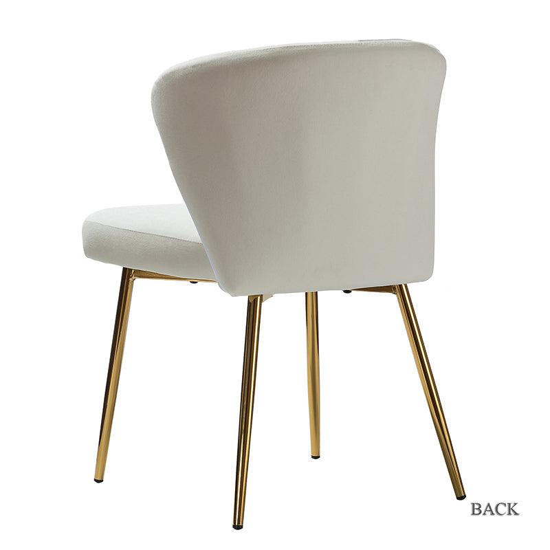 Modern Dining Chairs Set of 4 - Mid Century Metal Leg Side Chairs for Kitchen, Dining Room & Office - Aruna Contemporary Upholstered Seating
