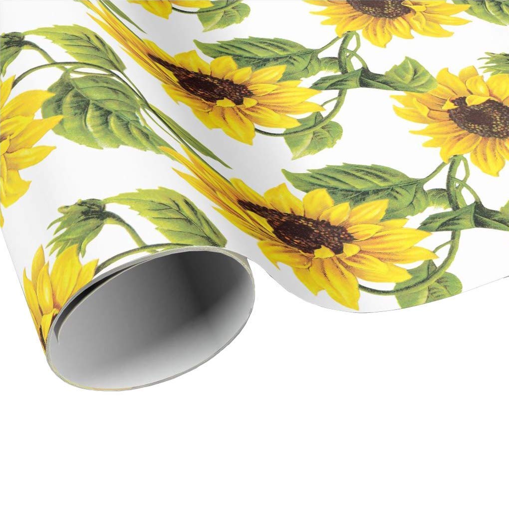 Sunflower Sunshine Gift Wrap Sheets - Yellow Floral Summer Wrapping Paper for Birthdays, Weddings & DIY Crafts - Eco-Friendly Gift Wrapping Paper for Presents, Parties & Scrapbooking