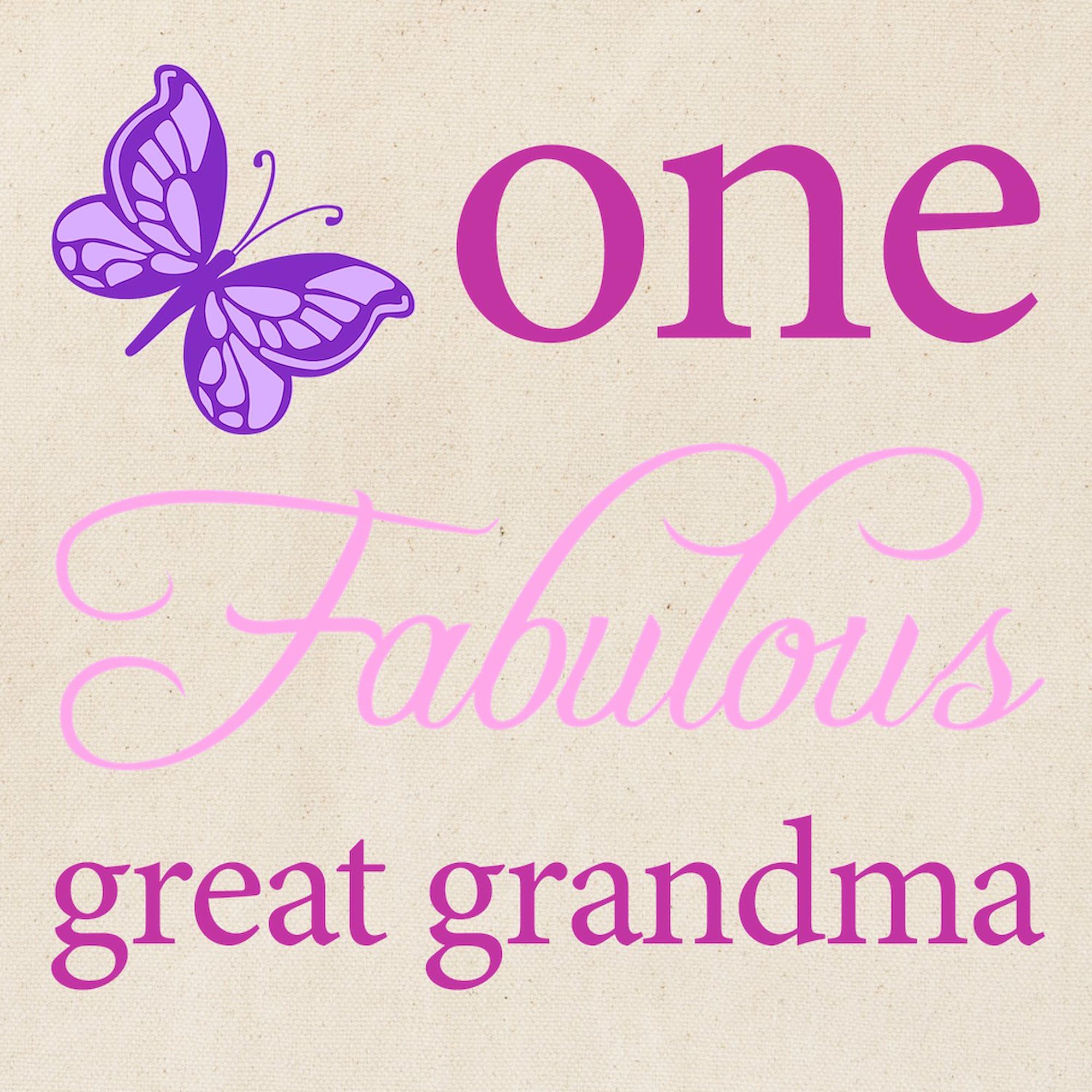 One Fabulous Great Grandma Tote Bag - Natural Canvas Reusable Shopping Bag for Groceries, Beach & Daily Use | Eco-Friendly Gift for Grandmothers