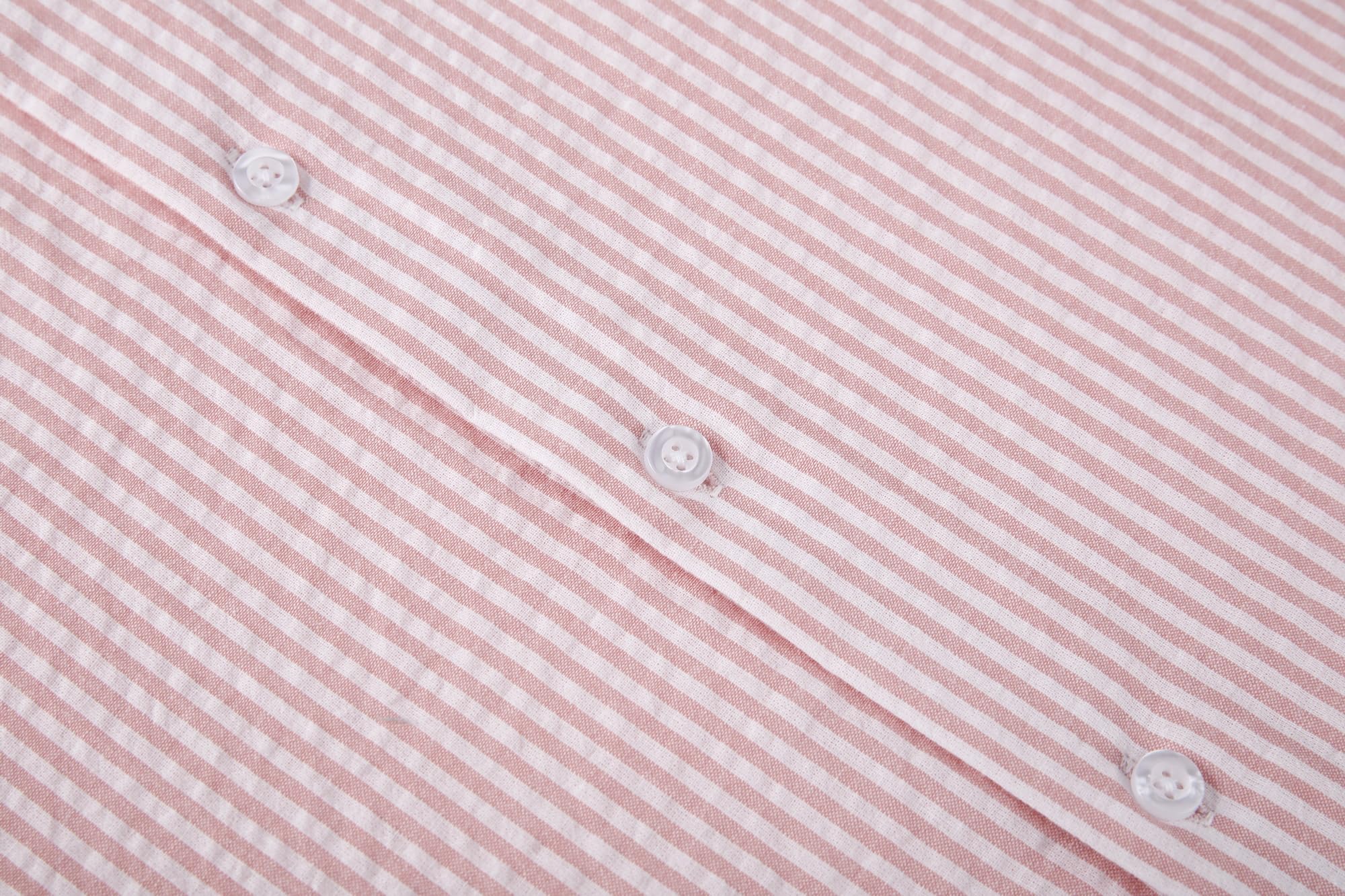 Alex Vando Men's Seersucker Dress Shirts - Striped Business Casual Cotton Shirt for Office, Summer & Outdoor Events - Breathable & Comfortable Formal Wear