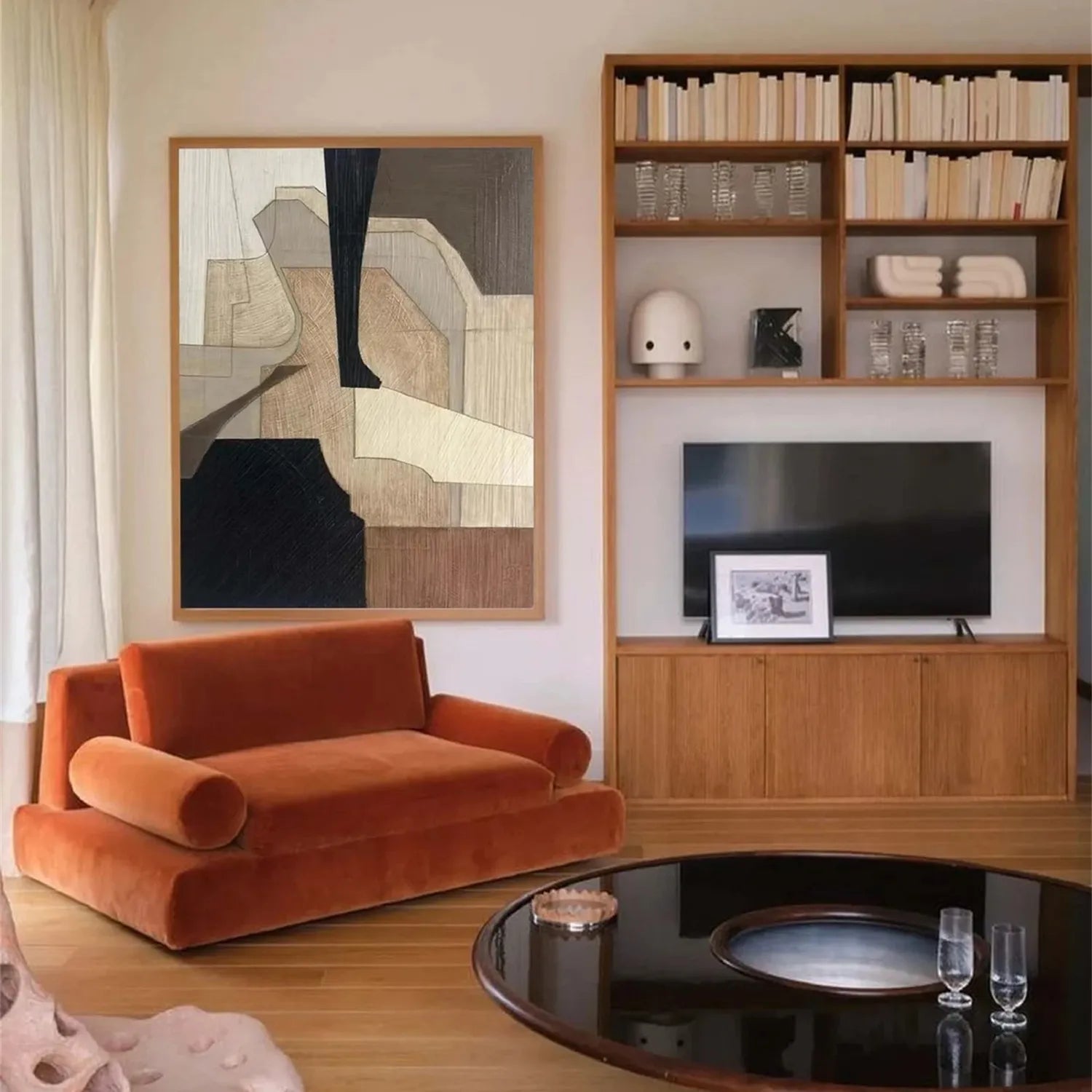 Abstract Painting #AB 195 - Modern Wall Art Decor for Living Room, Bedroom & Office - Unique Handmade Canvas Artwork