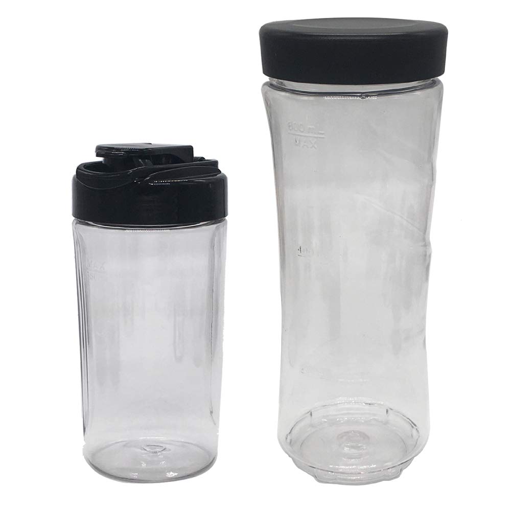 Oster MyBlend Blender Replacement Bottles - 12oz & 20oz Bright Sport Bottles with Lids - Compatible with BLSTPB/BLSTP2/BLSTAV Models - Perfect for Smoothies, Protein Shakes & On-the-Go Drinks (Set of 2)