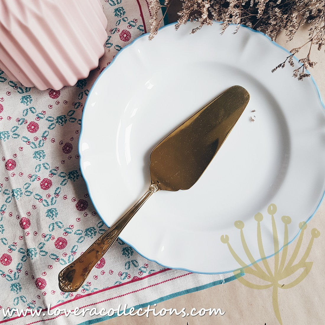 Bitossi Home Vintage Stainless Steel Cake Server - Elegant Dessert Serving Utensil for Weddings, Parties & Special Occasions