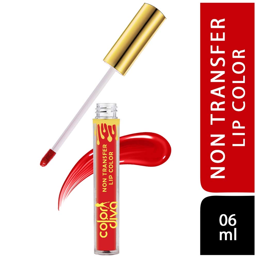 COLOR DIVA Long-Lasting Non-Transfer Matte Liquid Lipstick - Vibrant Tomato Red (6ml) | Smudge-Proof, All-Day Wear for Parties, Dates & Special Occasions