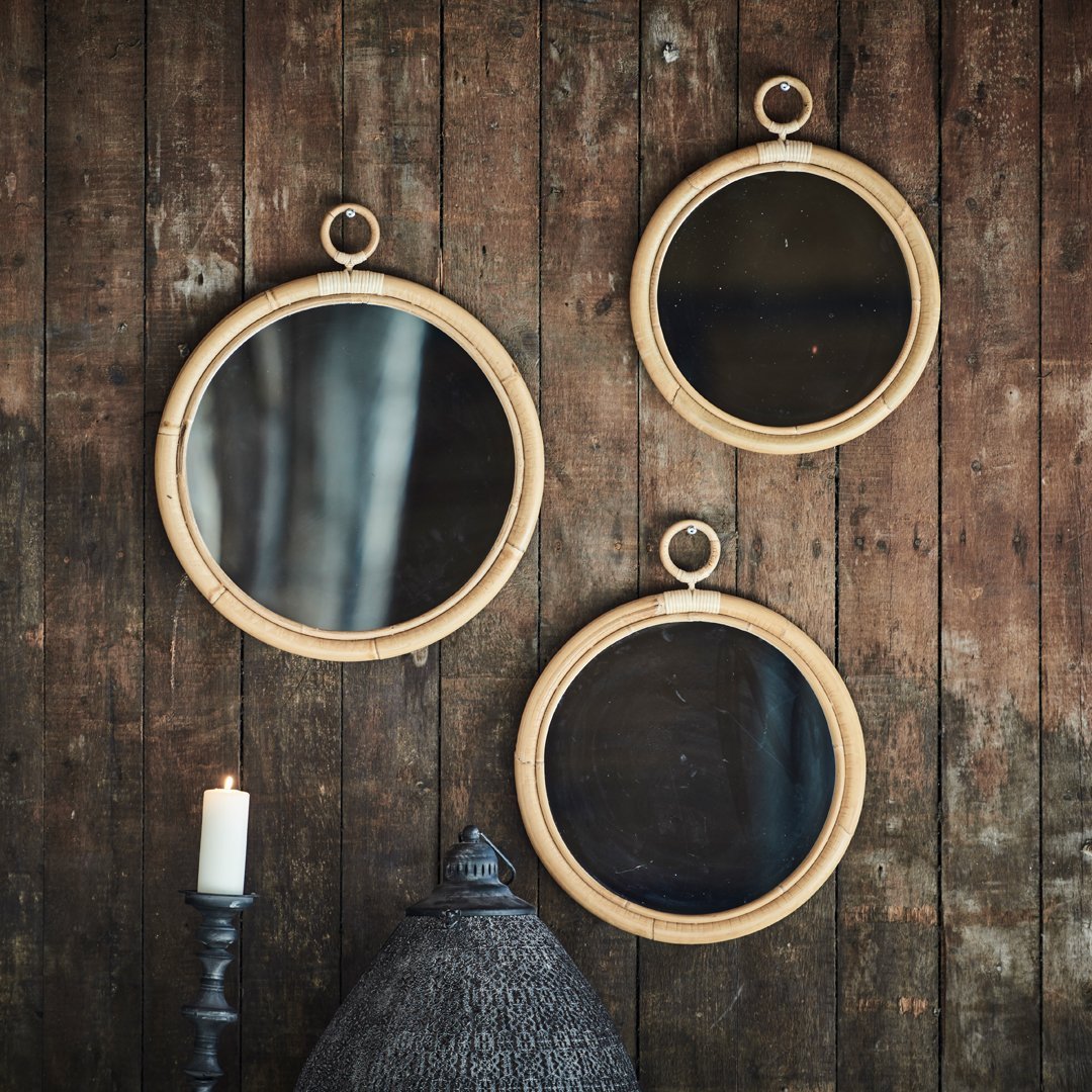 Sika Design Ella Mirror - Modern Round Wall Mirror for Home Decor, Living Room, Bedroom & Bathroom - Stylish Scandinavian Design for Elegant Interior Spaces