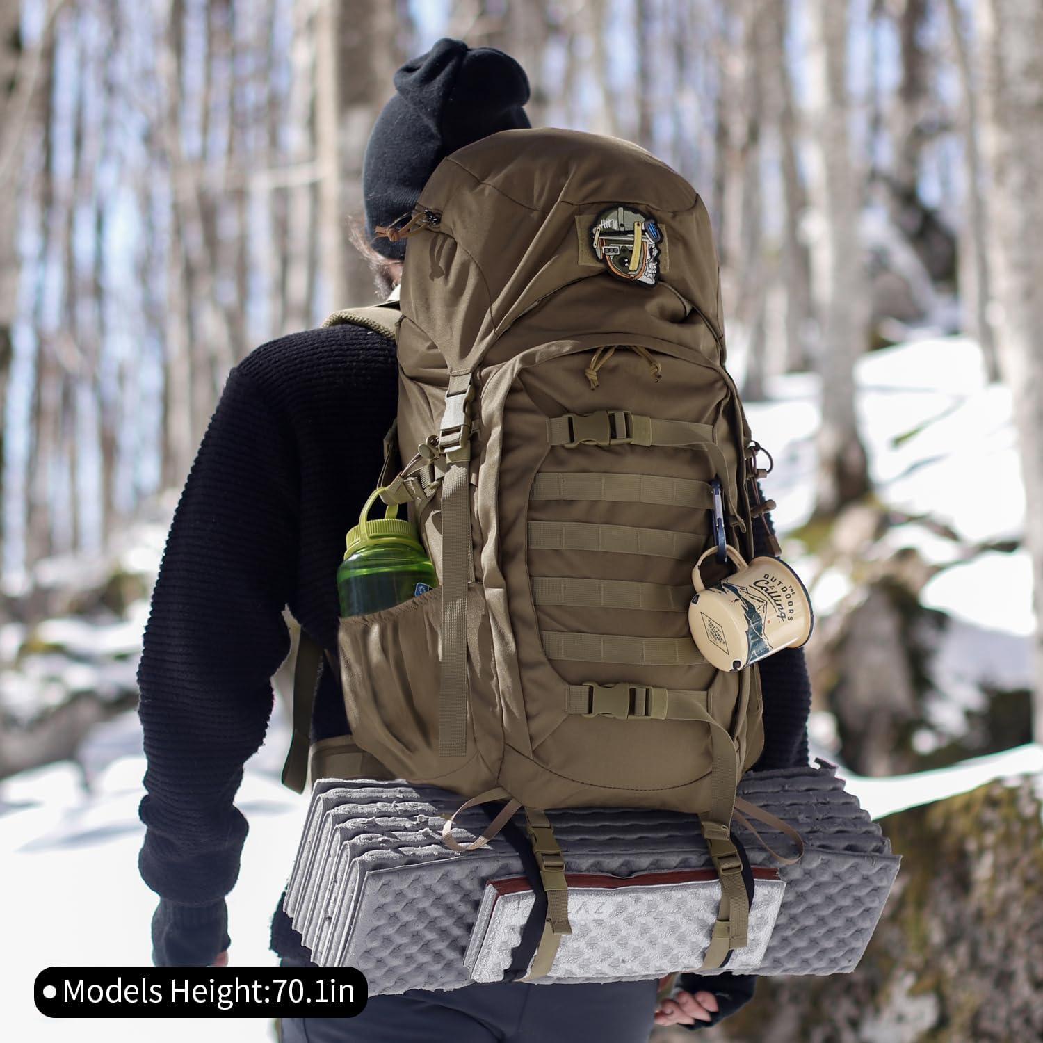 Mardingtop 50L Hiking Backpack with Rain Cover for Camping & Travel