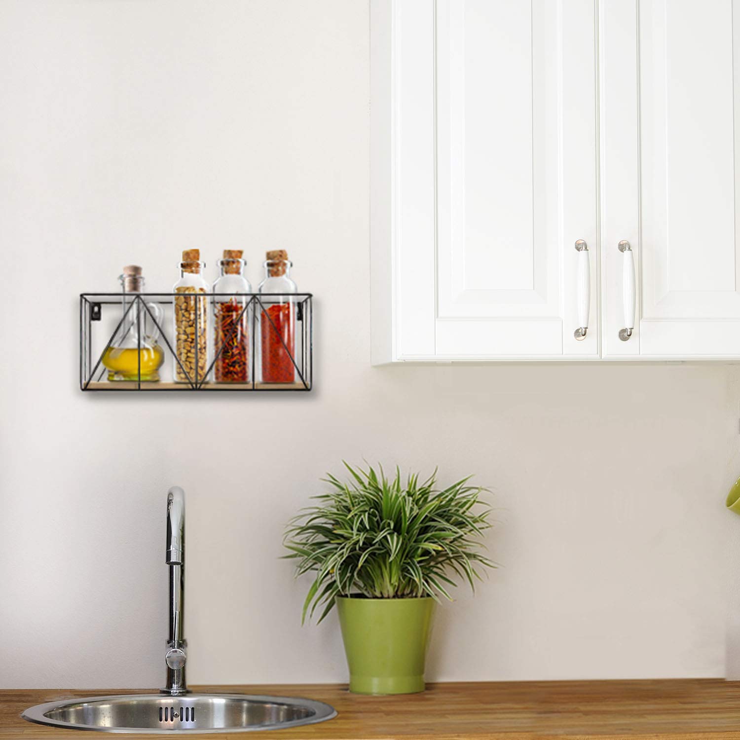 Blue Donuts Small Wire Baskets for Storage - Stackable Wall Mount Organizer Baskets | Rectangular Hanging Wire Basket for Kitchen, Pantry, Living Room | Perfect for Fruits, Vegetables & Home Organization