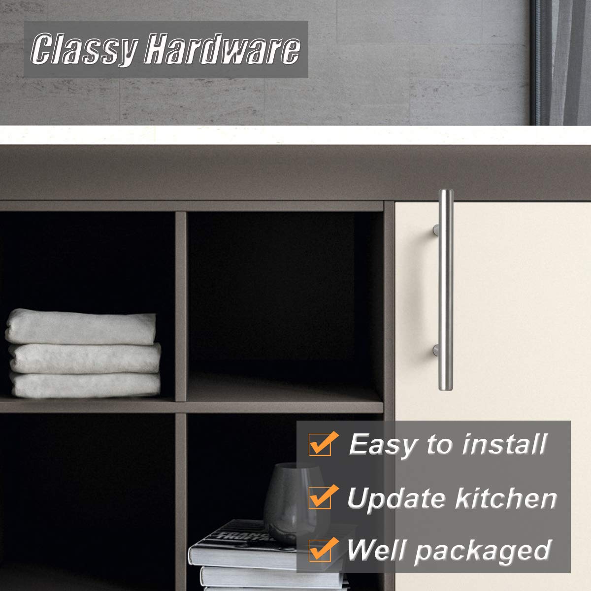 Probrico Brushed Nickel T Bar Cabinet Handles - 25 Pack for Kitchen & Bathroom
