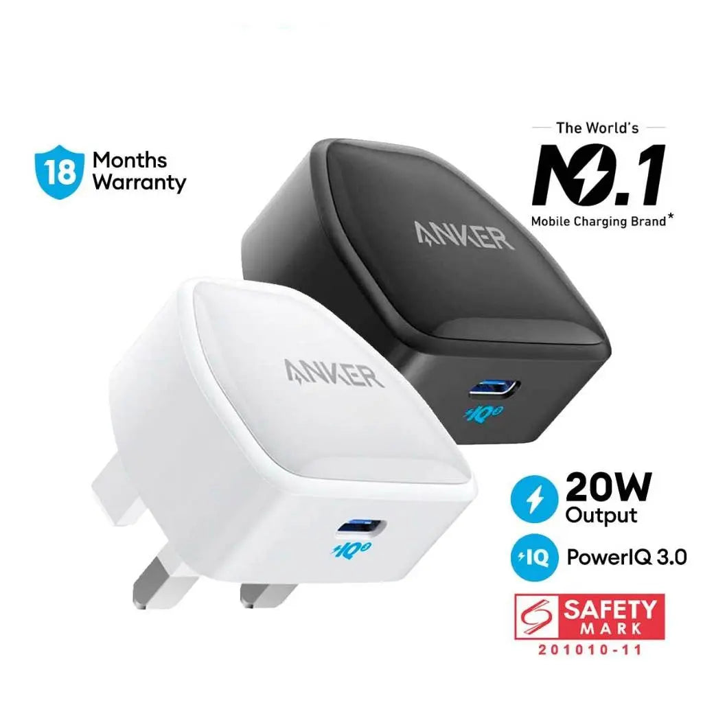 Anker PowerPort III Nano 20W USB-C Wall Charger (A2633) - Compact & Fast Charging for iPhone, Samsung, iPad & More - Perfect for Travel, Home & Office Use