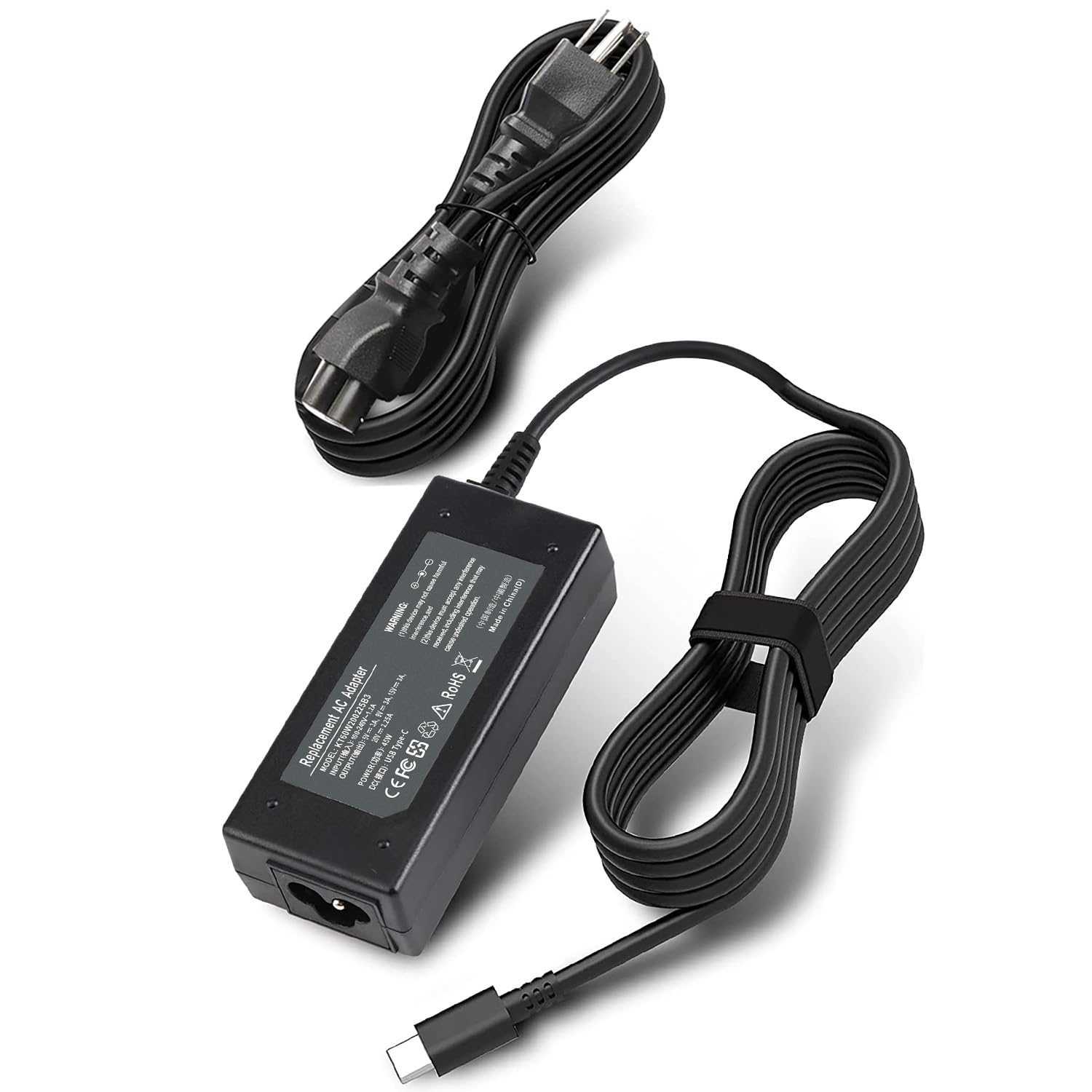 45W USB C Fast Charger for HP Chromebook 14 X360 & Multiple Models (14-ca Series) - Replacement Power Adapter for Home, Office & Travel Use