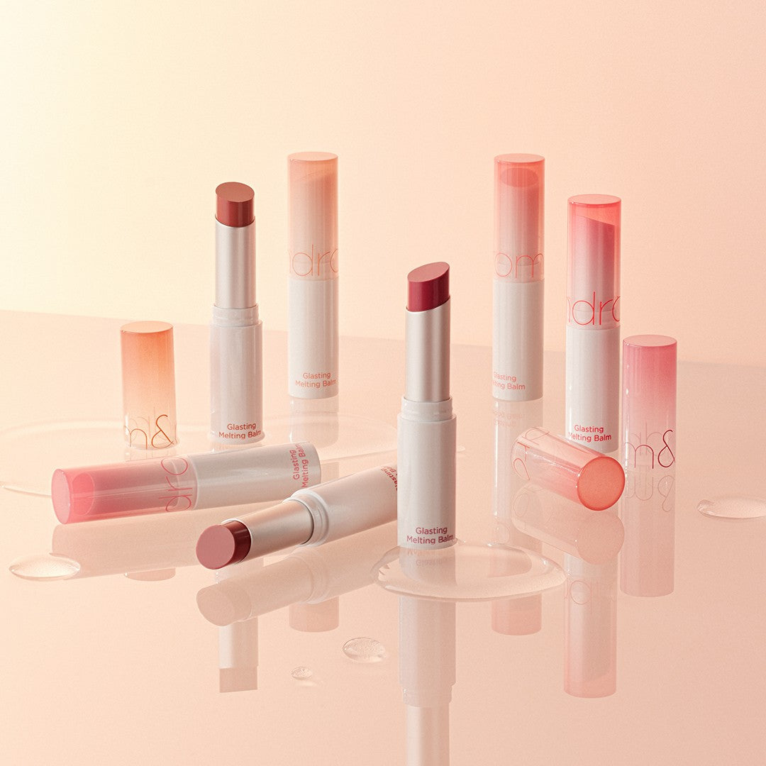 Rom&nd Glasting Melting Balm - 03 Sorbet Balm (3.5g) Hydrating Tinted Lip Balm for Soft Shiny Lips | Perfect for Daily Moisture & Natural Makeup Looks